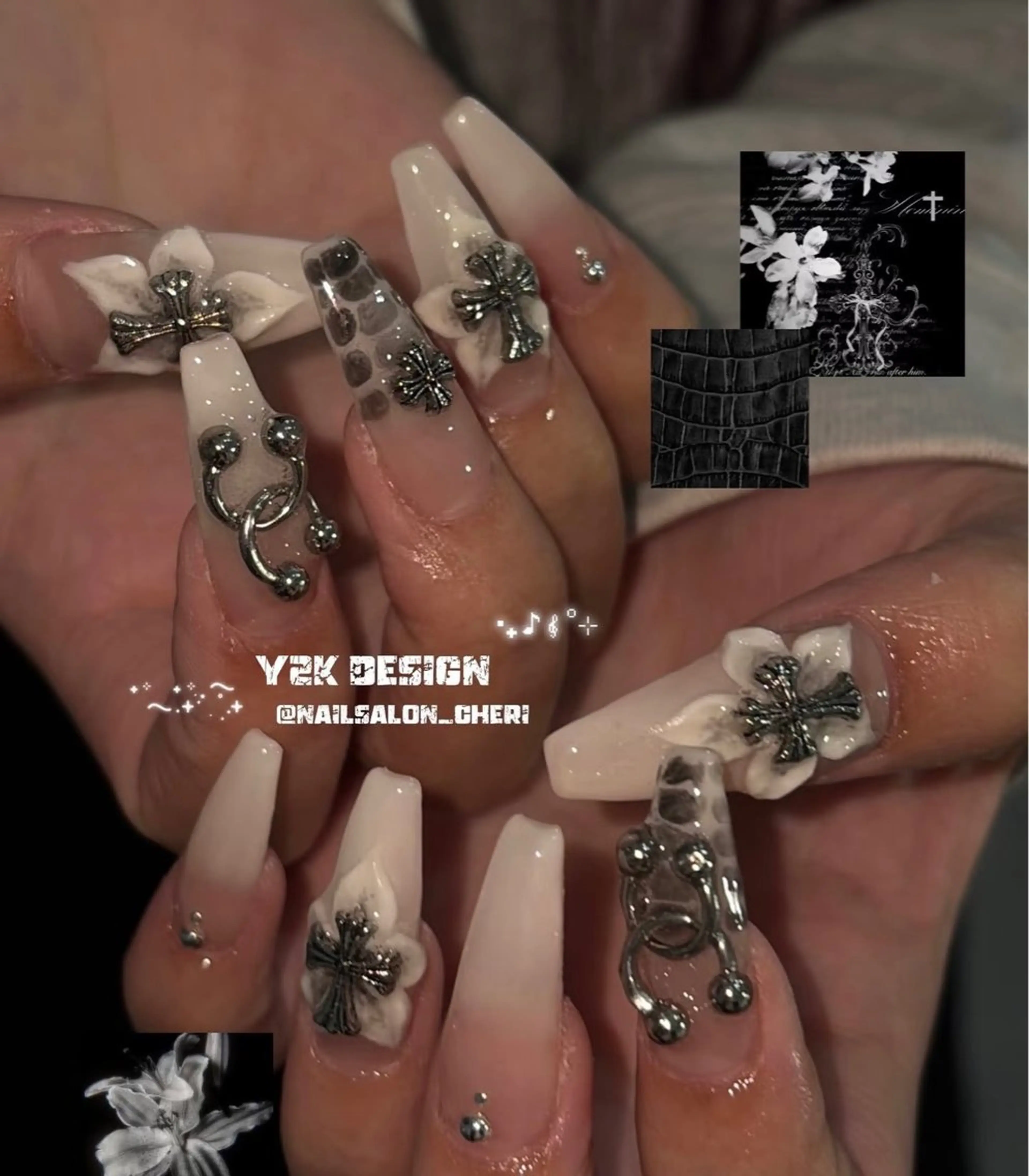 ネイル チークネイル フレンチネイル ジェルネイル ガーリー キラキラネイル ハンドネイル 高橋 雪のネイルデザイン