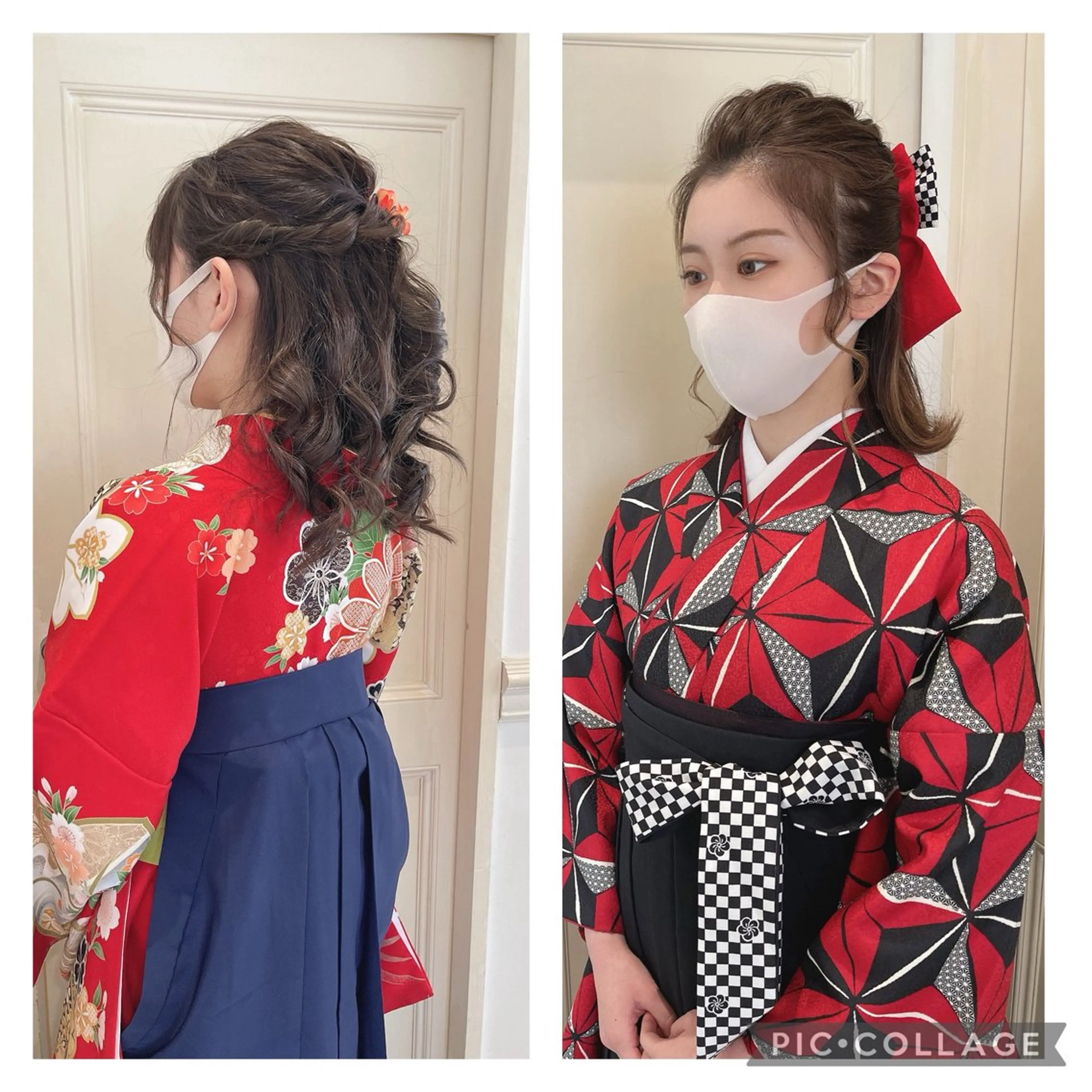 袴の着付けとヘアセットをしますの写真