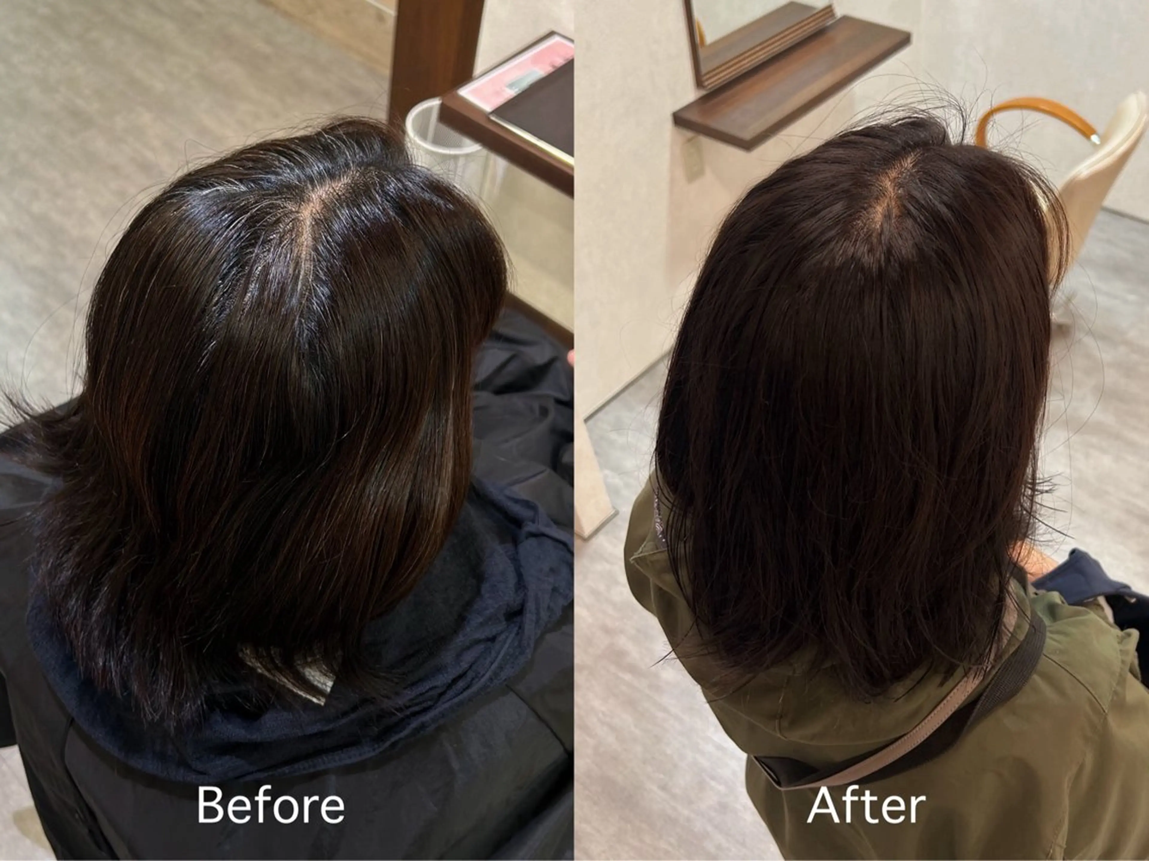 セミロング カラー ヘアカラー トリートメント hiiro ヘアカラー専門店のヘアスタイル