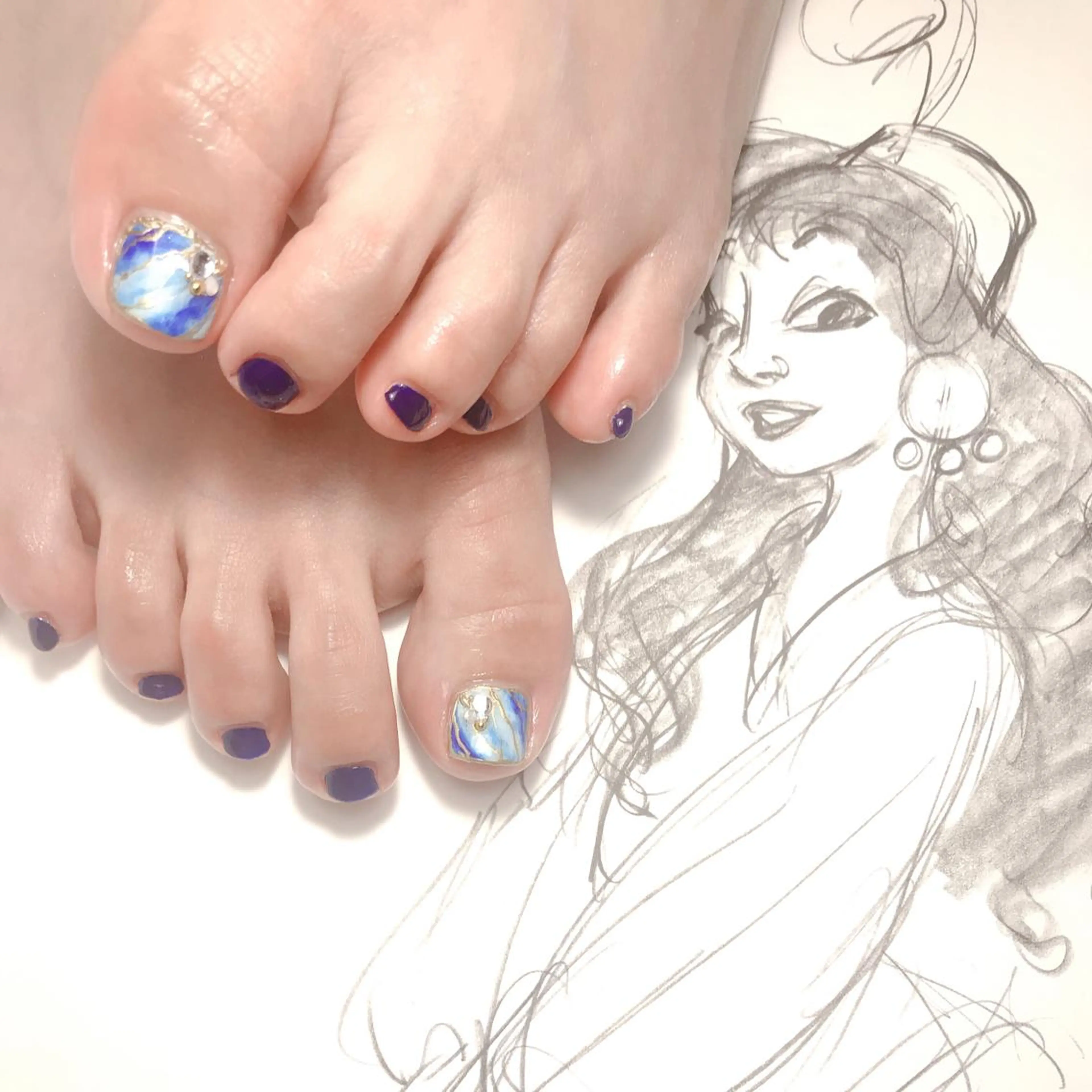 ネイル フットネイル グラデーション owlnail /持込みデザイン専門のネイルデザイン