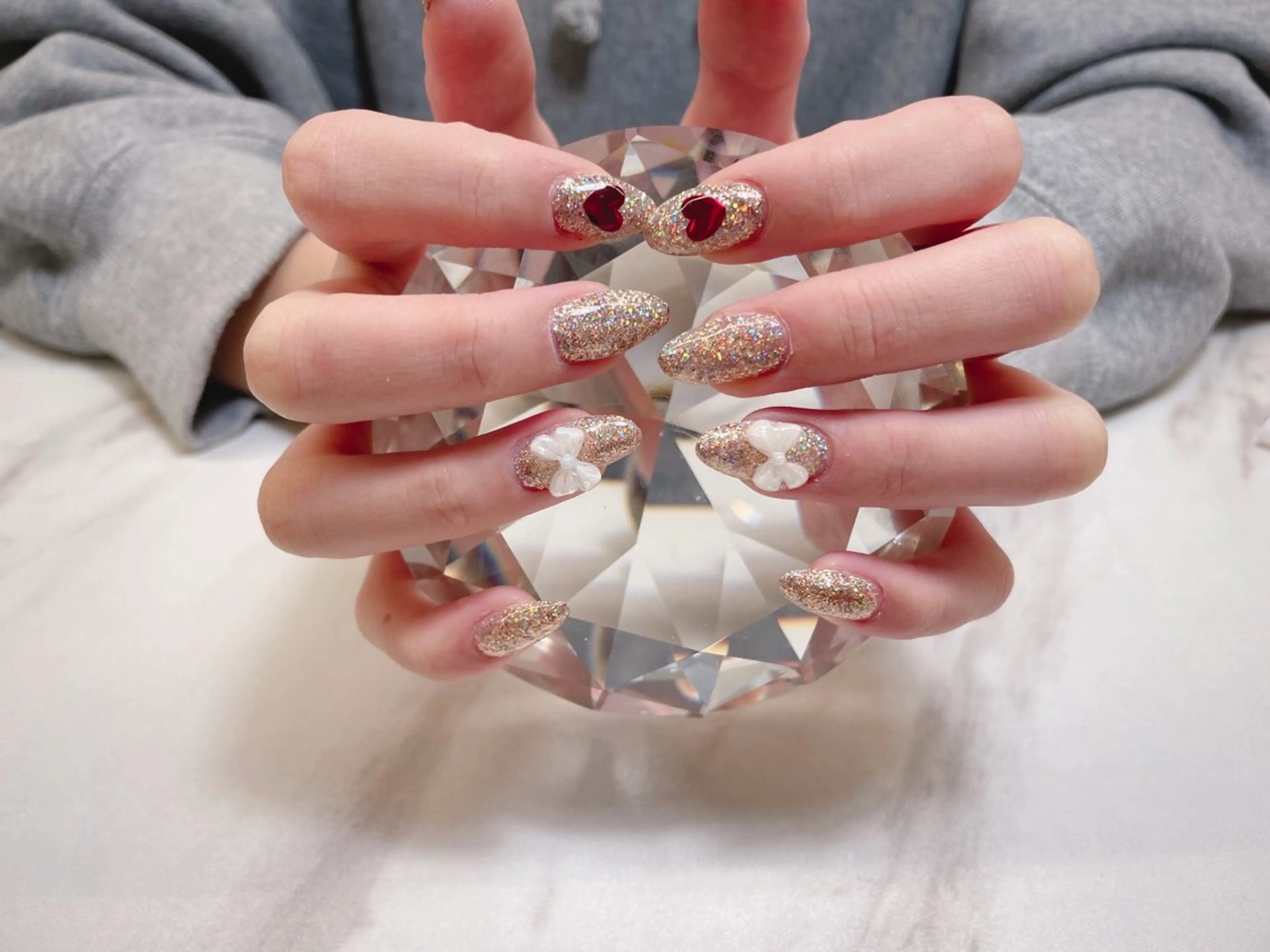 ネイル ラメ(グリッター) ワンカラーネイル さき🌼 堺筋本町ネイルサロンのネイルデザイン