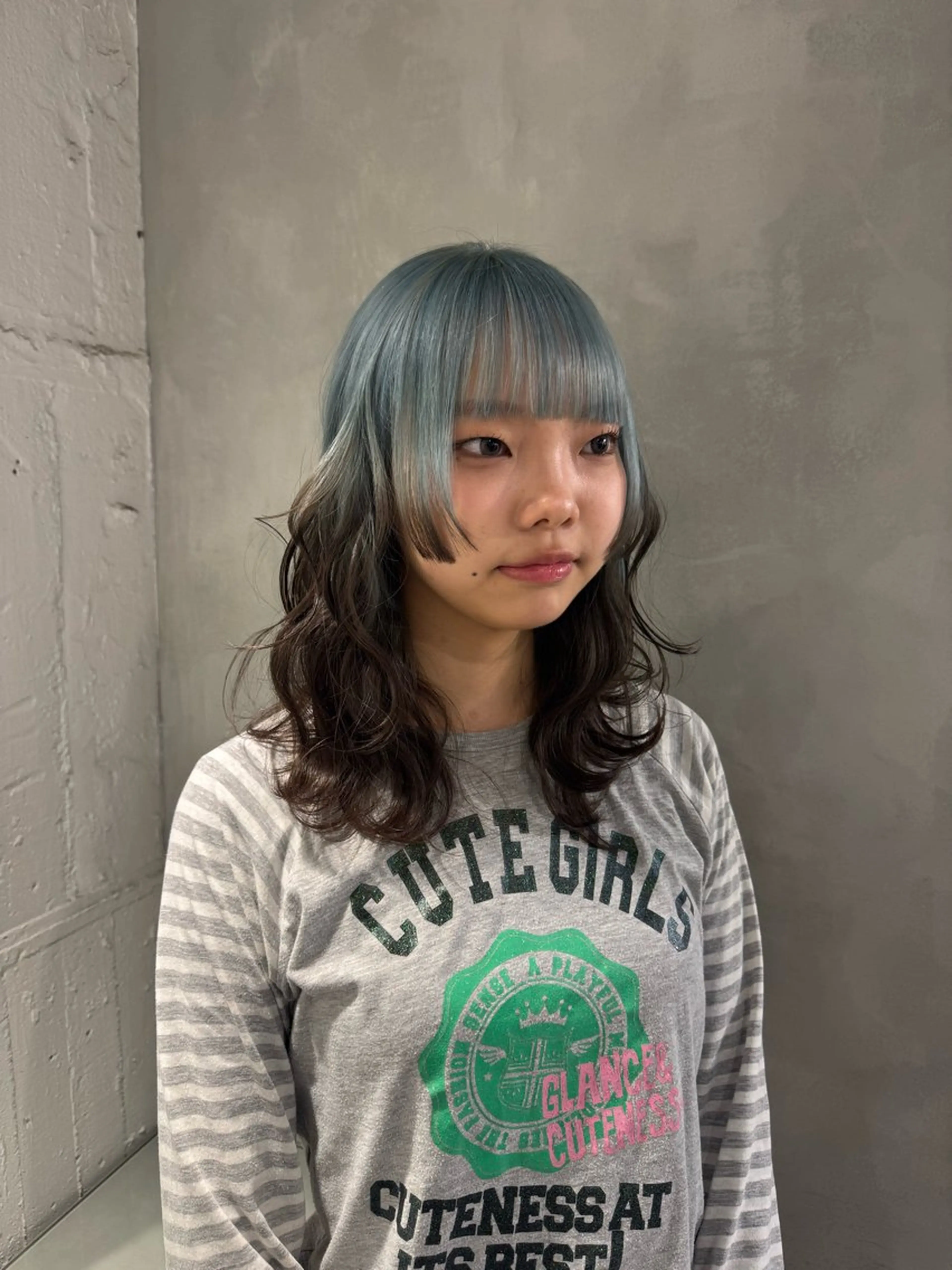 ミディアム ヘアカラー トリートメント 顔周りcut・ご相談 ＝新宿しずく🇰🇷のヘアスタイル