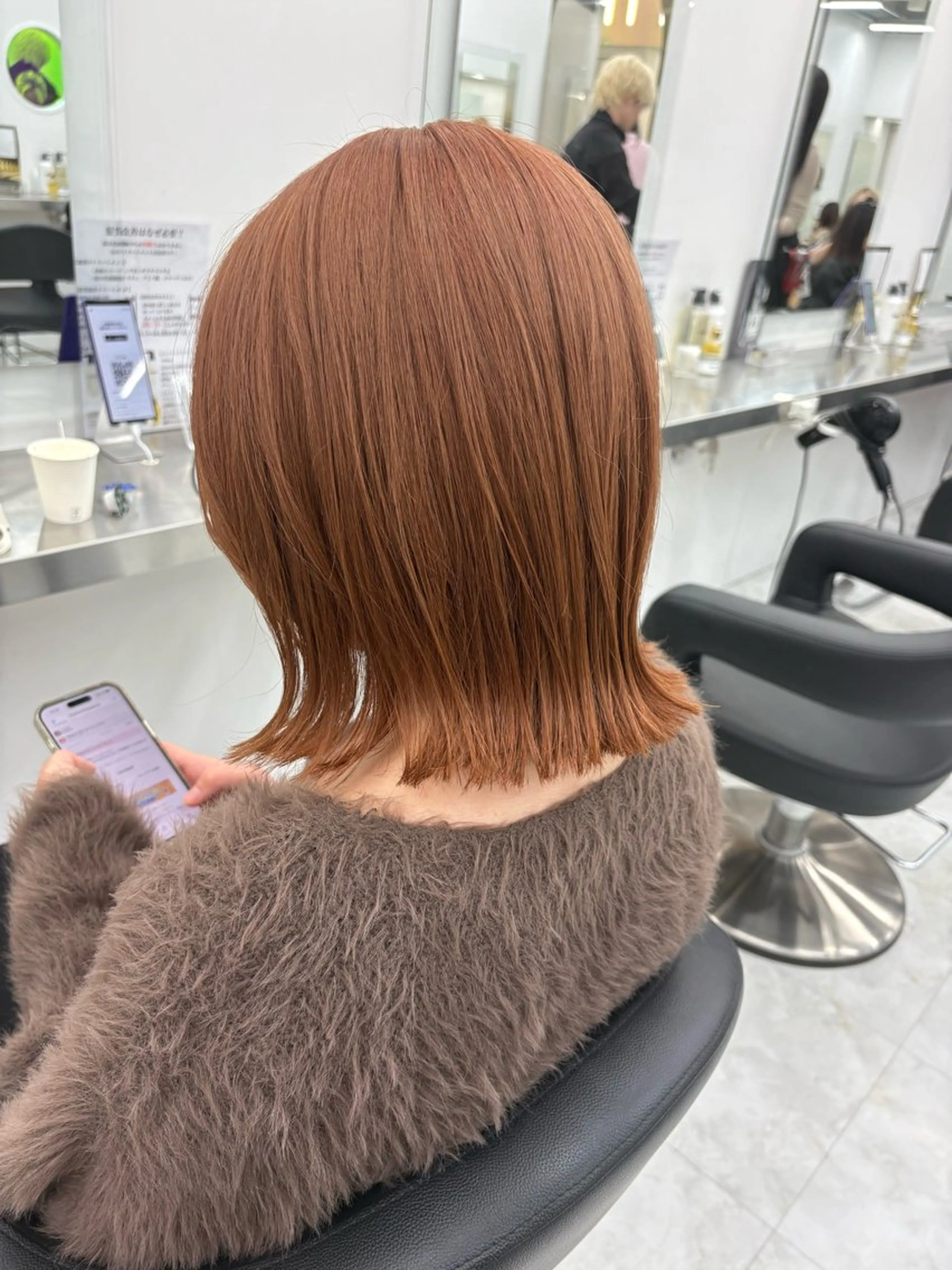 ミディアム カラー ヘアカラー トリートメント ヘッドスパ ヘアセット 𓏸レイヤー髪質改善 透けカラーカノン🫧のヘアスタイル