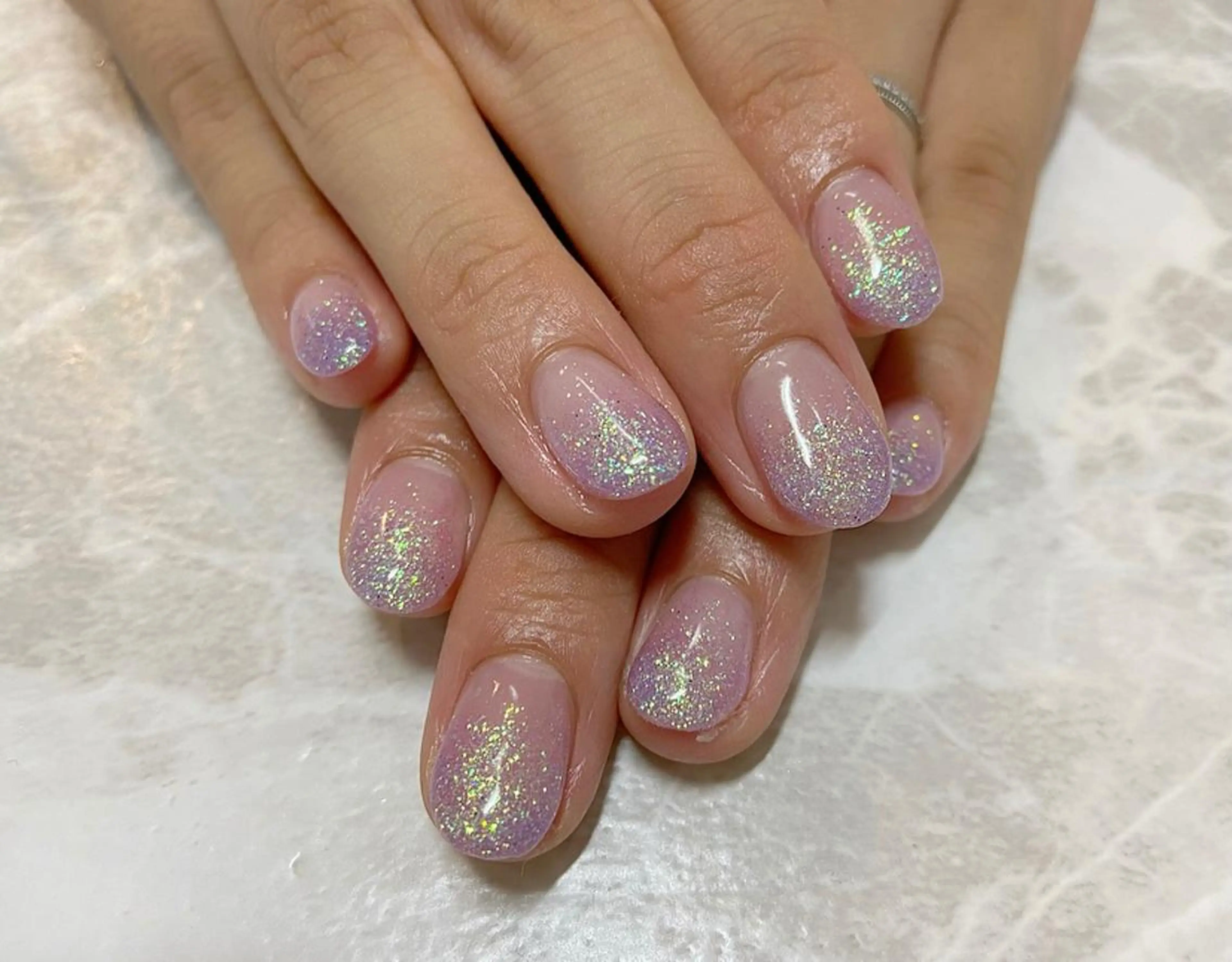 ネイル おそろいネイル パープル 🧸熊谷 かほ🧸のネイルデザイン