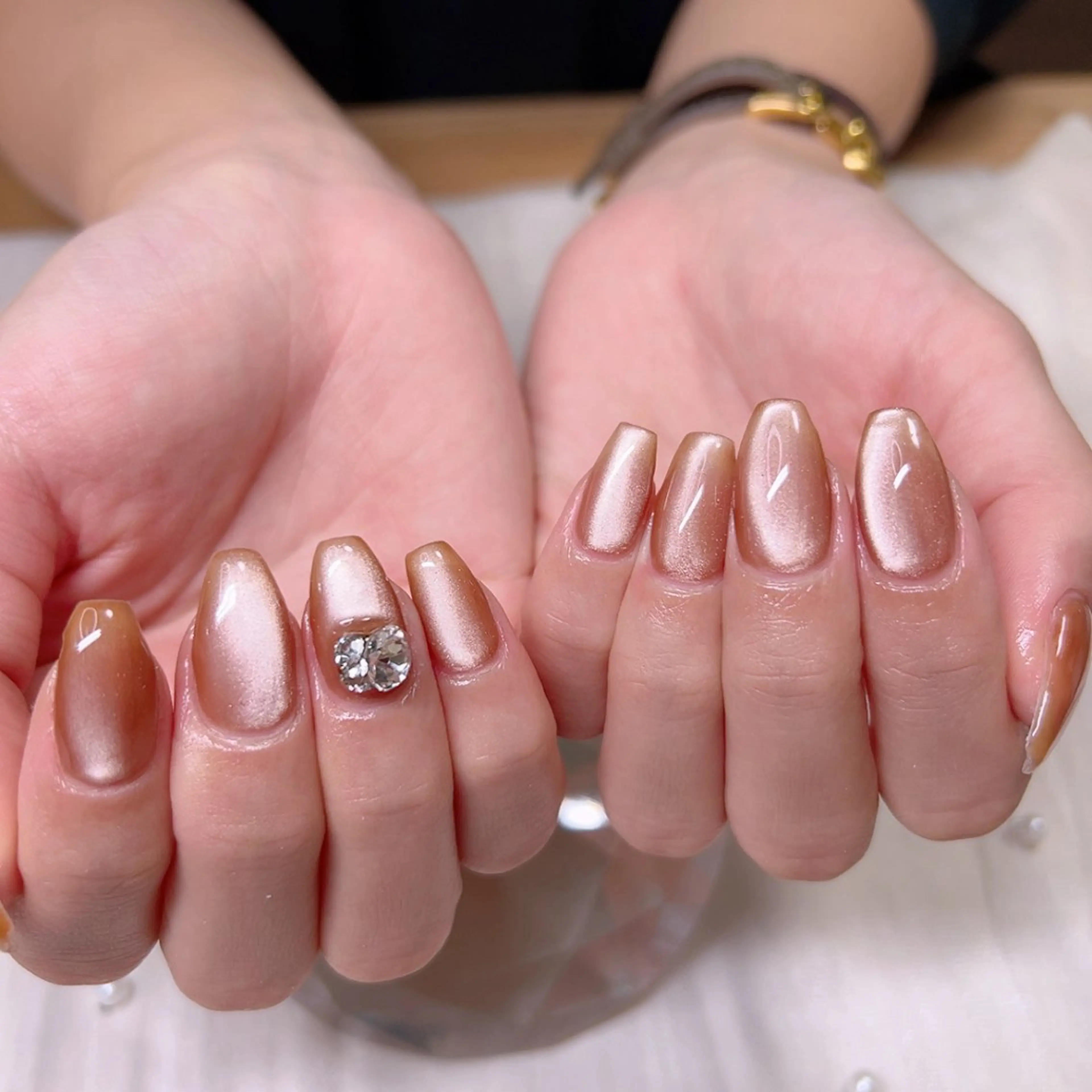 ネイル マグネットネイル オフィスネイル ワンカラーネイル シンプルネイル 冬ネイル Cute Tips nailのネイルデザイン