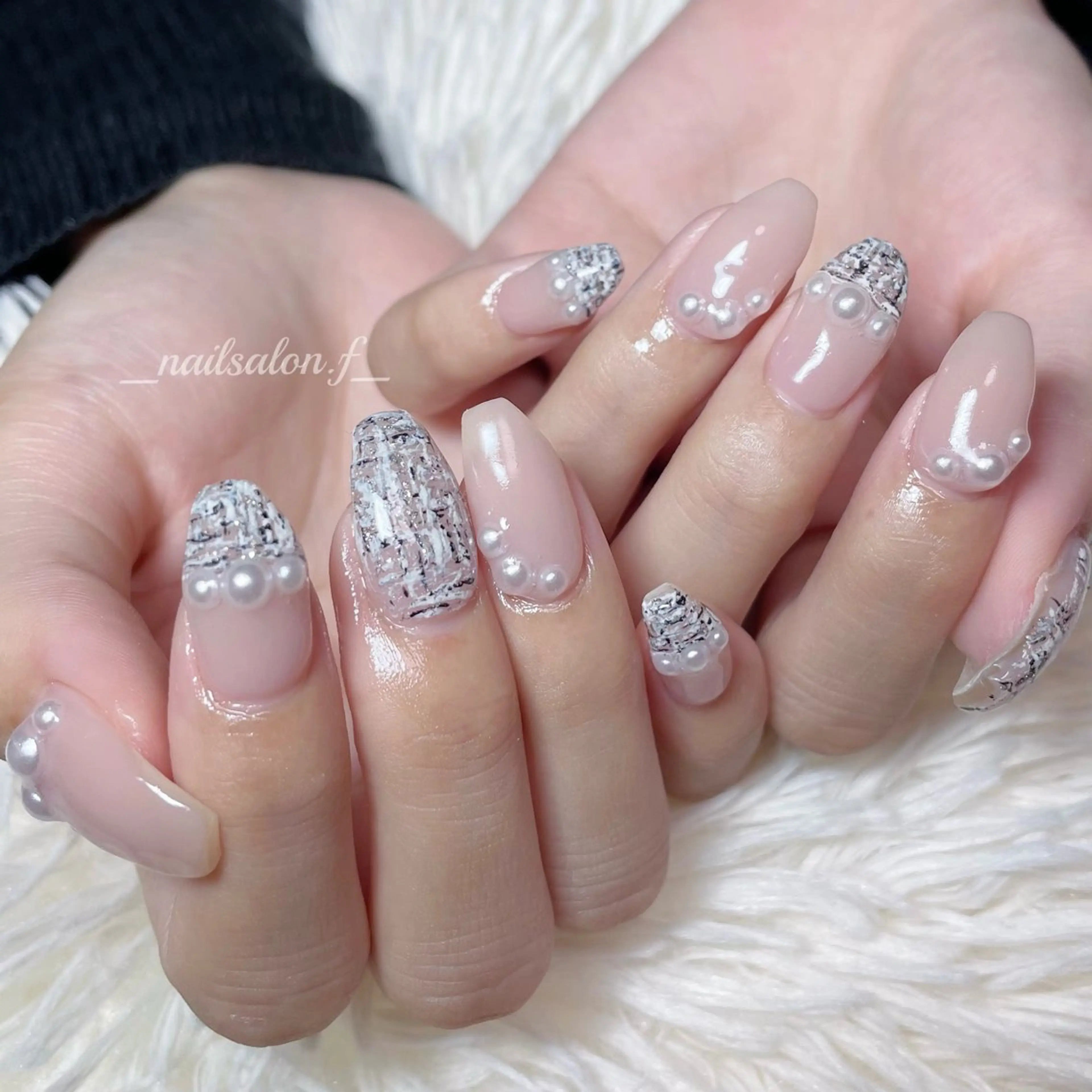 ネイル ツイードネイル ハンドネイル Nailsalon Fのネイルデザイン
