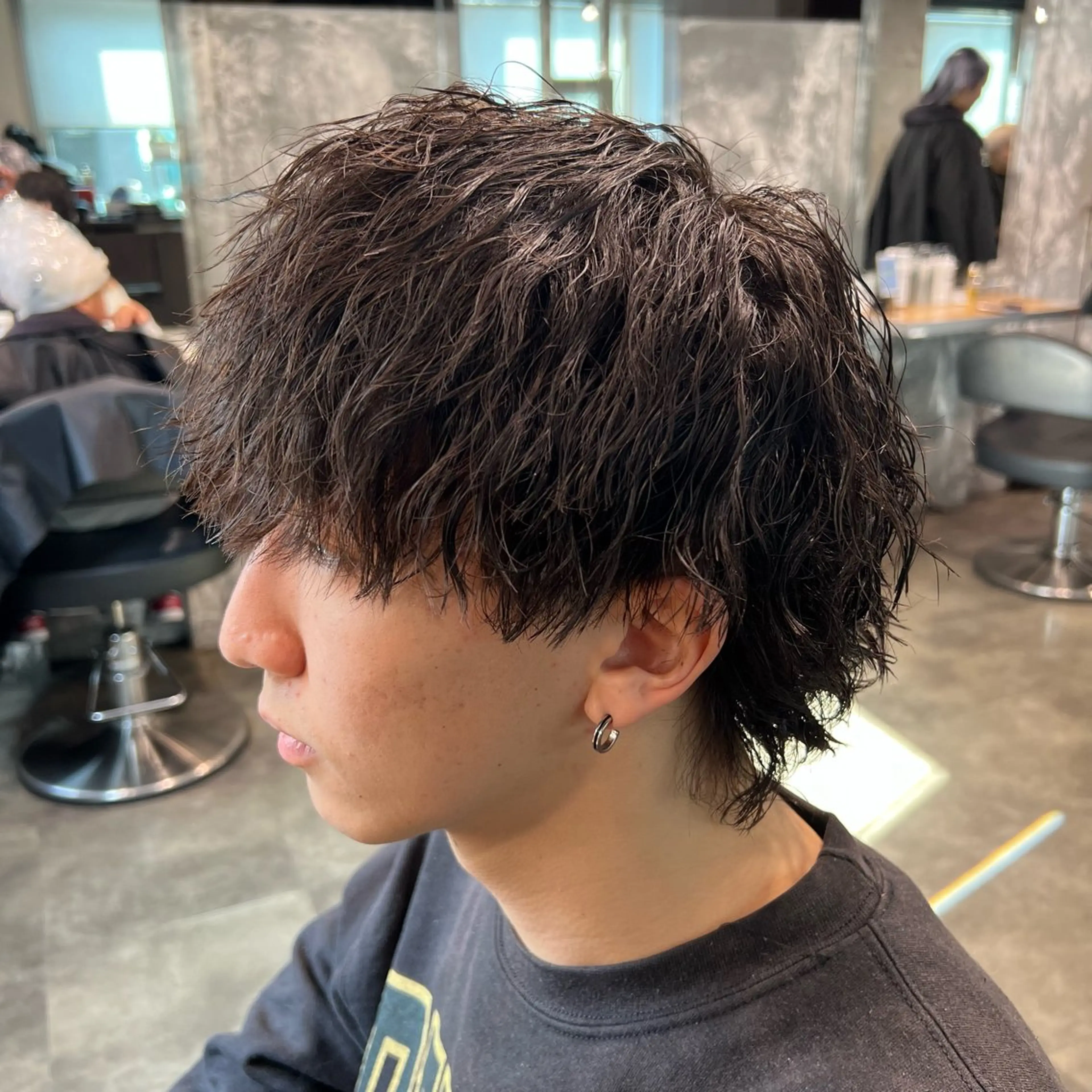 ショート カラー パーマ ヘアアレンジ メンズ キッズ アップバング センターパート メンズハイライト マッシュ メンズパーマ 🔷横浜1のパーマ 職人🔷将太郎のヘアスタイル