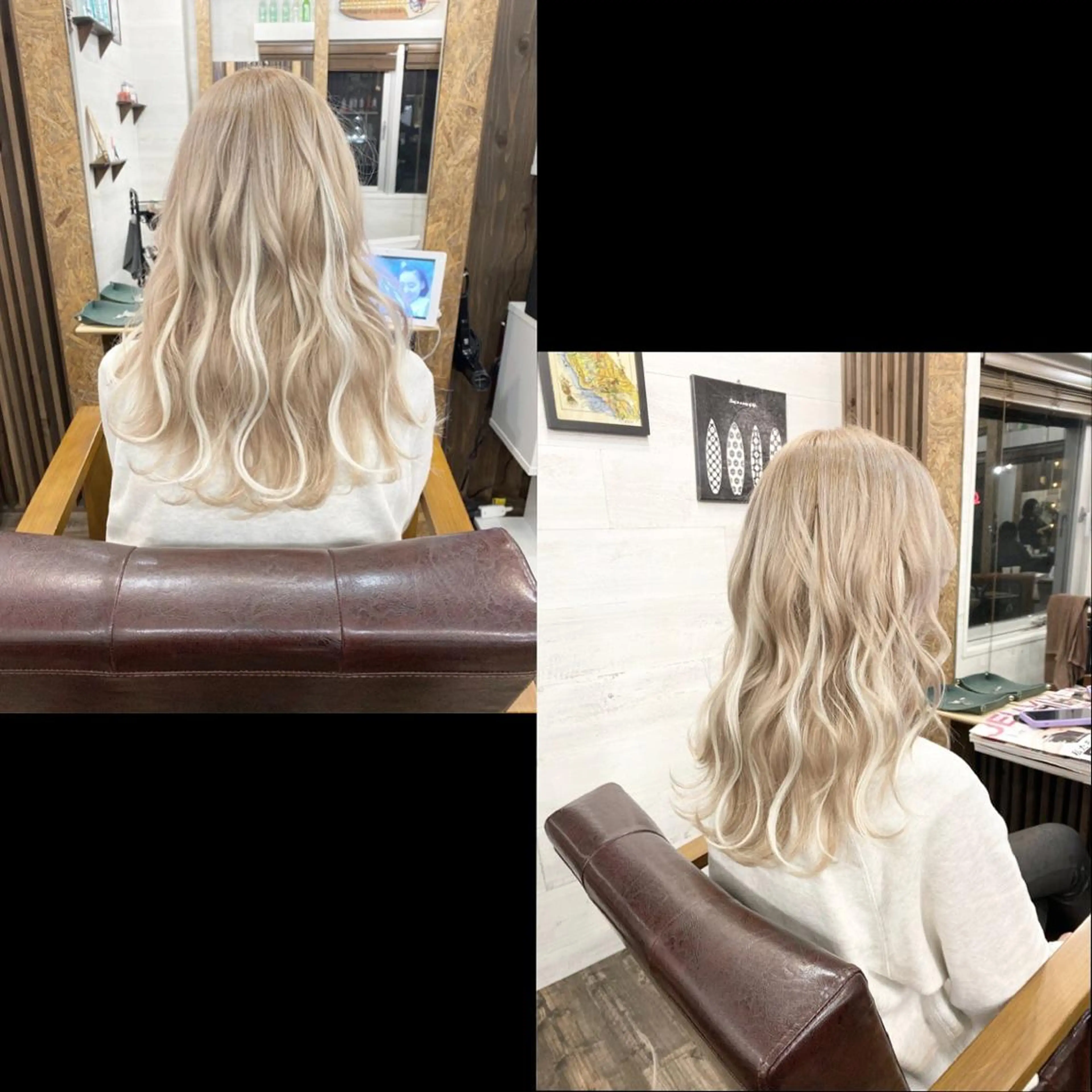 セミロング カラー ✯カラー&編み込み エクステ✯池田智博✯のヘアスタイル