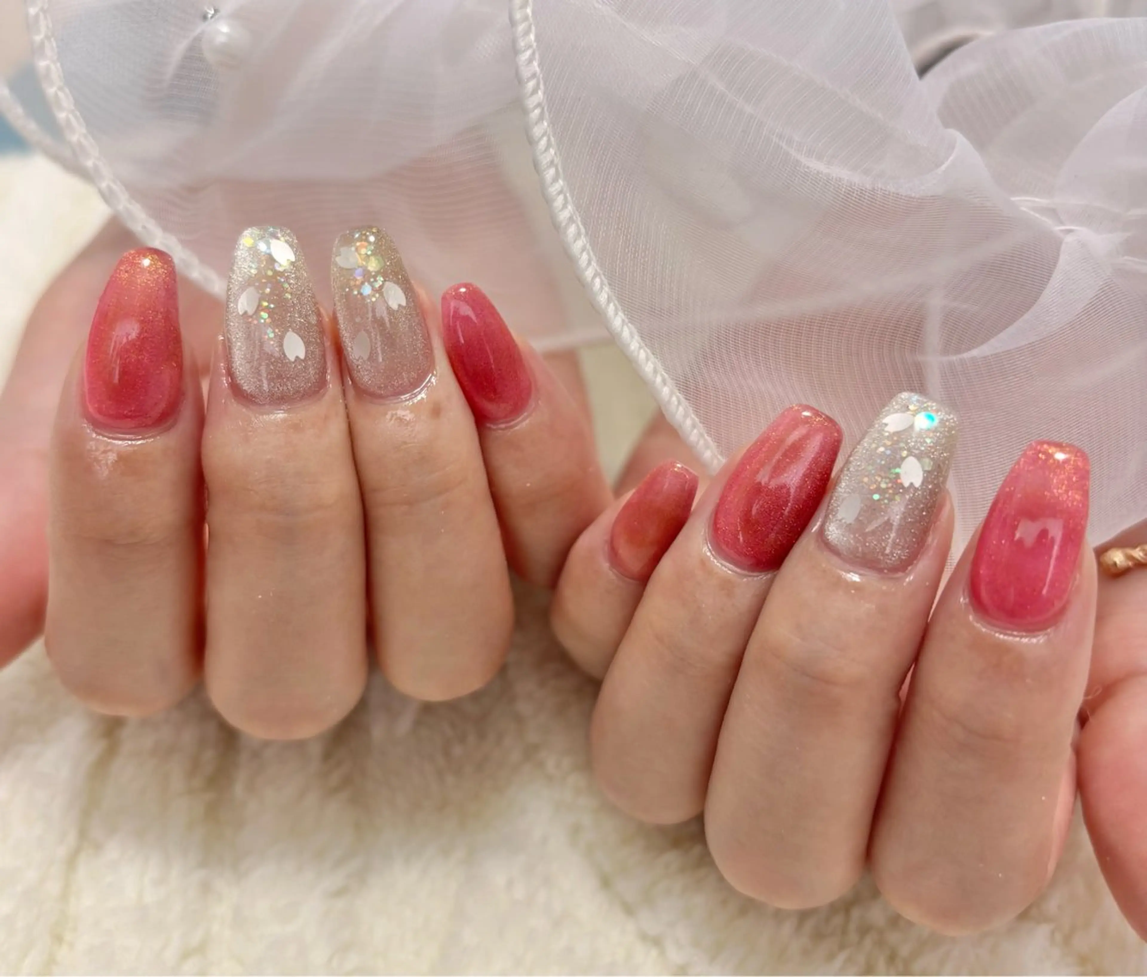 ネイル 桜ネイル マグネットネイル ハンドネイル わたなべ さやかのネイルデザイン