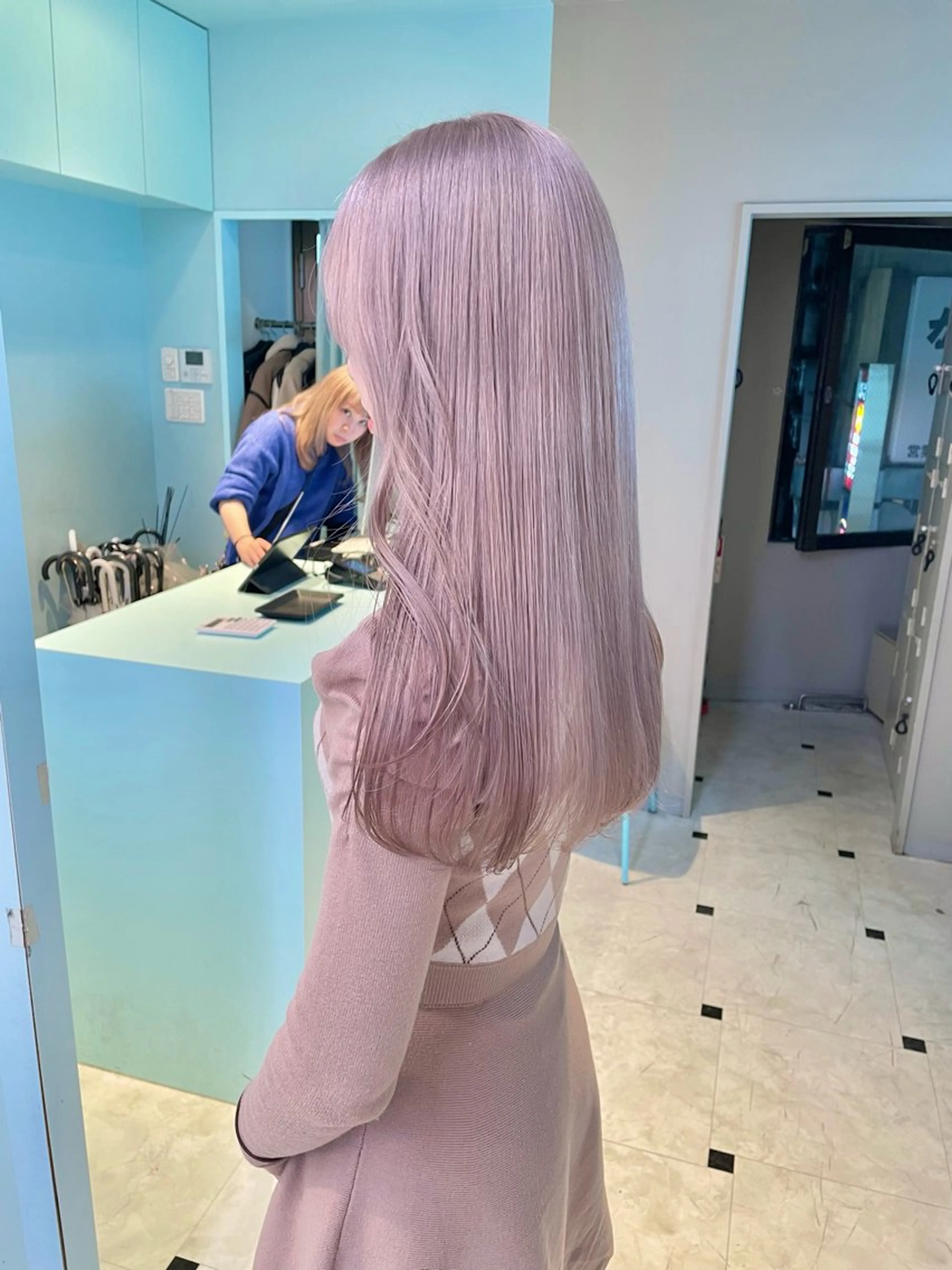 ロング カラー ヘアカラー トリートメント ヘッドスパ ヘアセット ブリーチなしカラー/ レイヤー🎀天神のヘアスタイル