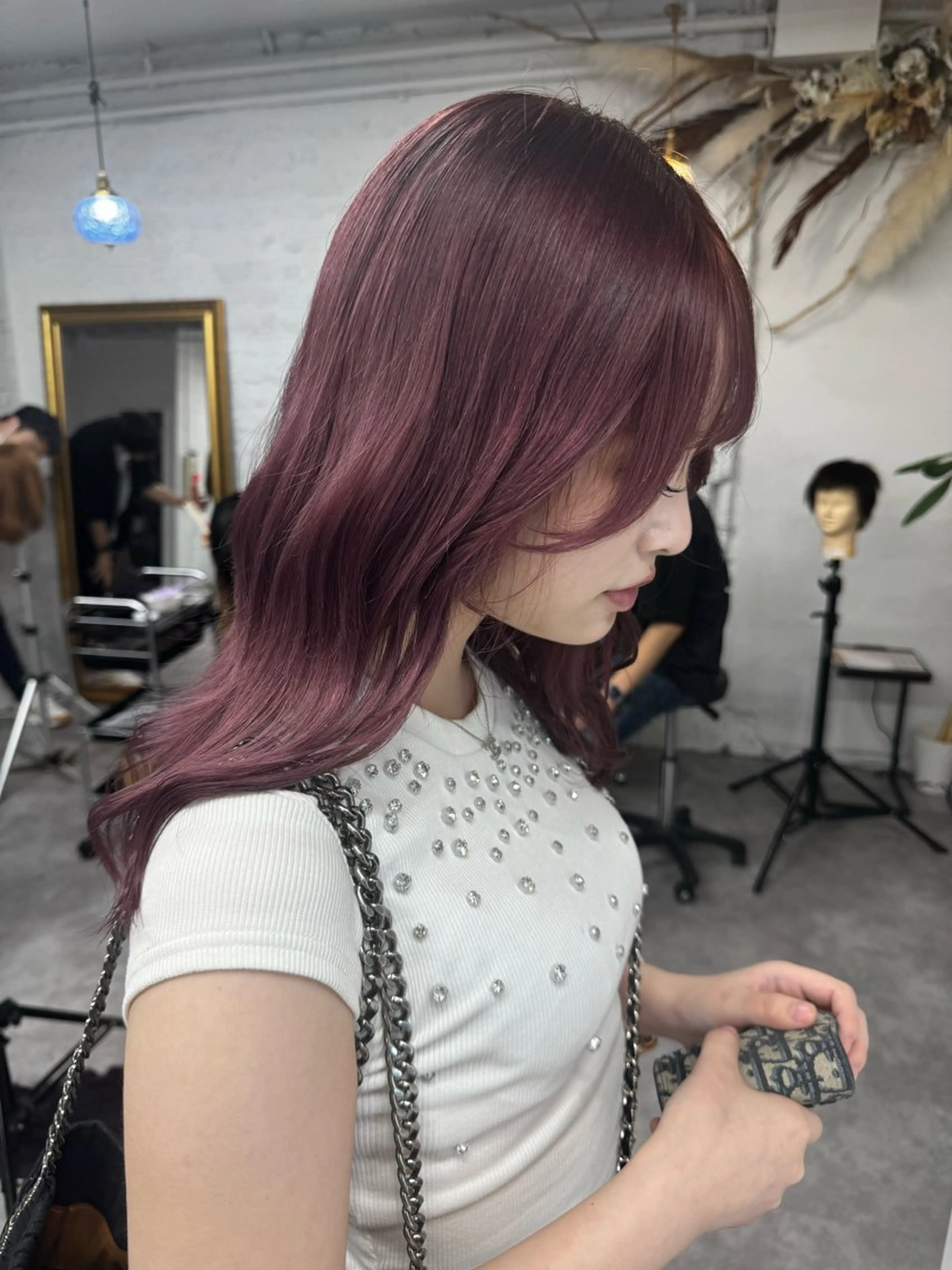 ミディアム カラー ハイトーン/ダブル カラー/akihoのヘアスタイル