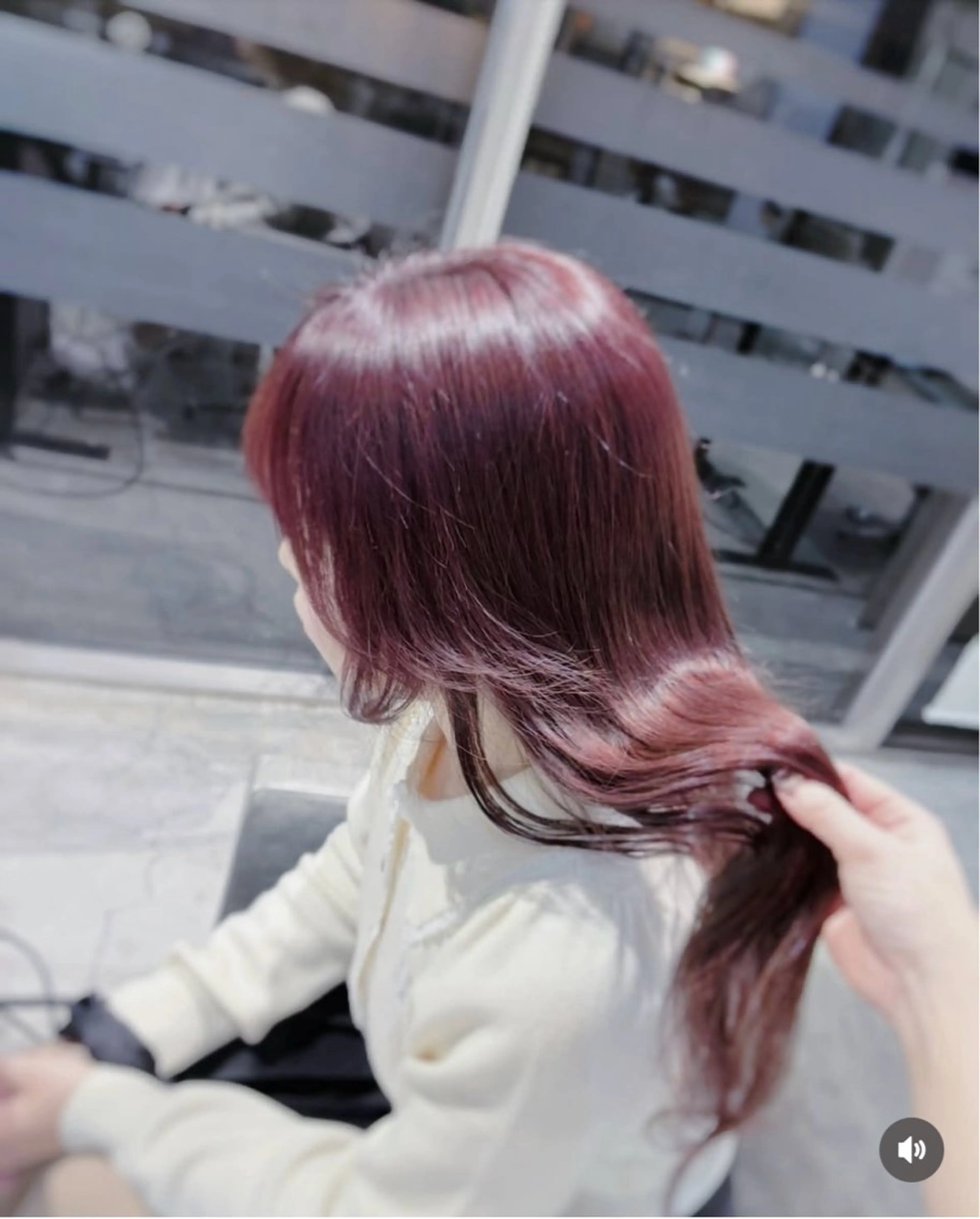 セミロング ピンクブラウン カット ヘアカラー yui/ラベンダー/ ピンク/ワインレッドのヘアスタイル