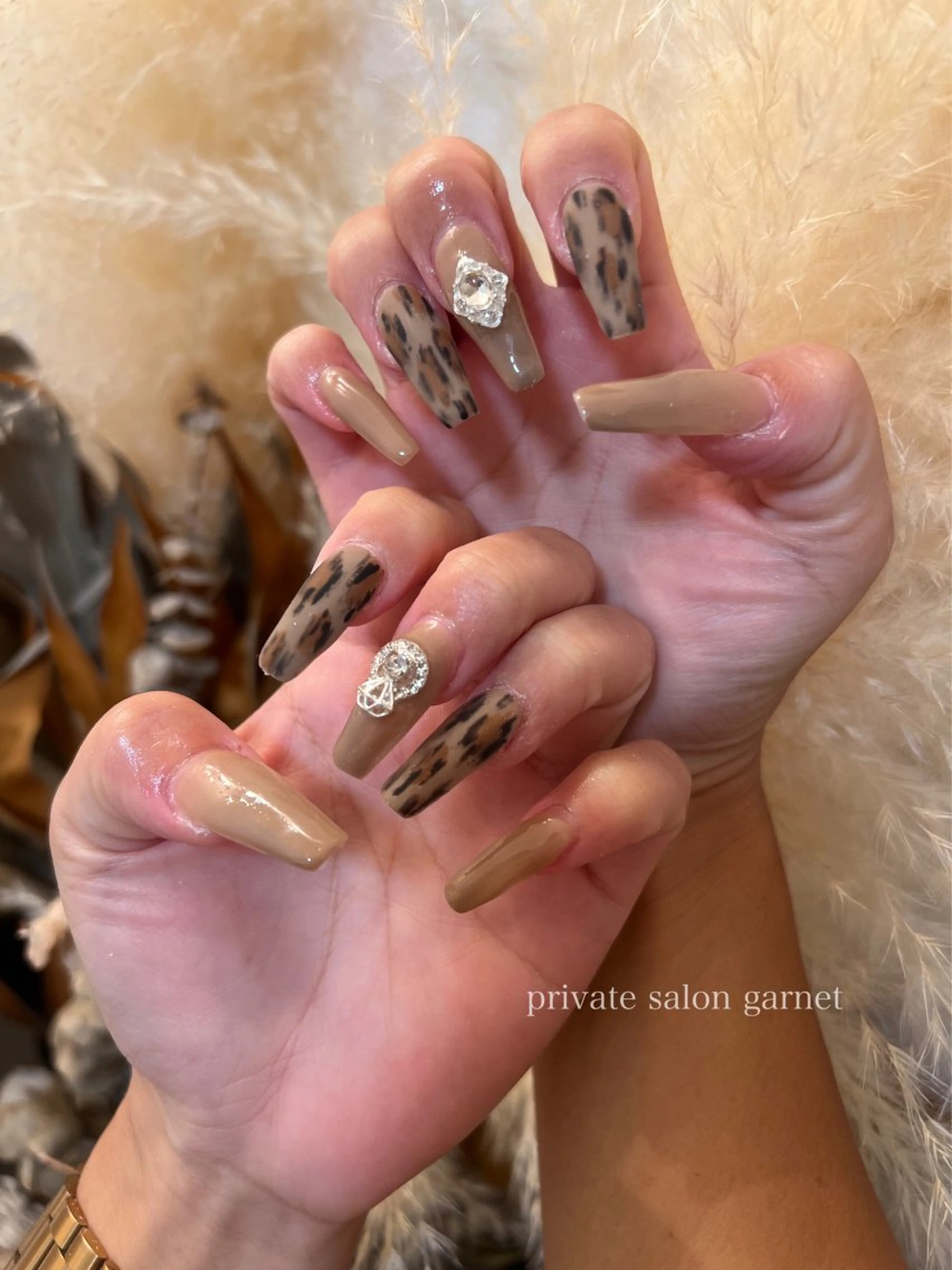 ネイル アニマル柄 ハンドネイル Garnet nailのネイルデザイン