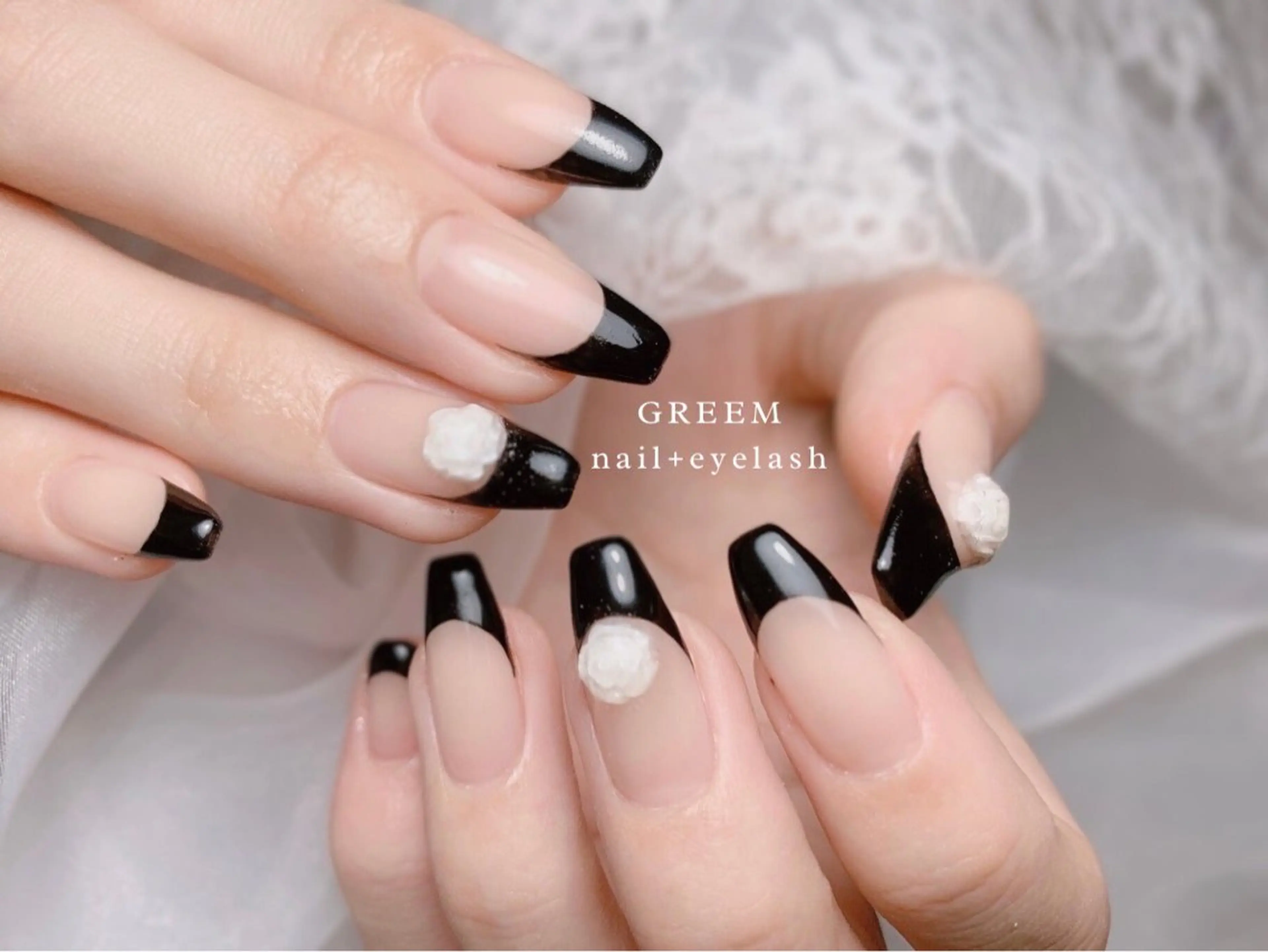 ネイル フレンチネイル ホワイト ハンドネイル GREEM グリームのネイルデザイン