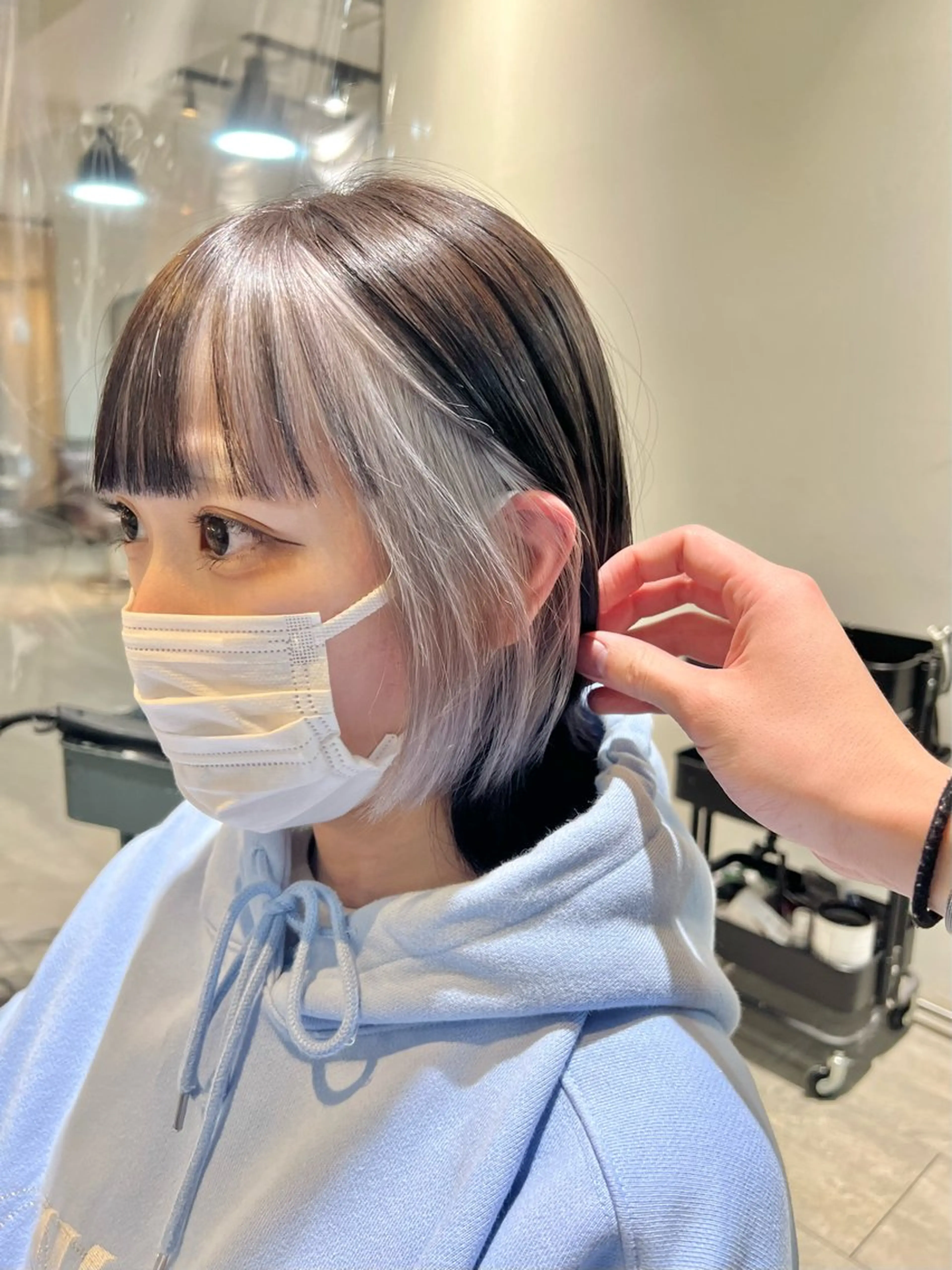 ミディアム カラー ヘアアレンジ ヘアカラー トリートメント ヘッドスパ ヘアセット 🌈インナーカラー ‘ショウマ’🌈のヘアスタイル