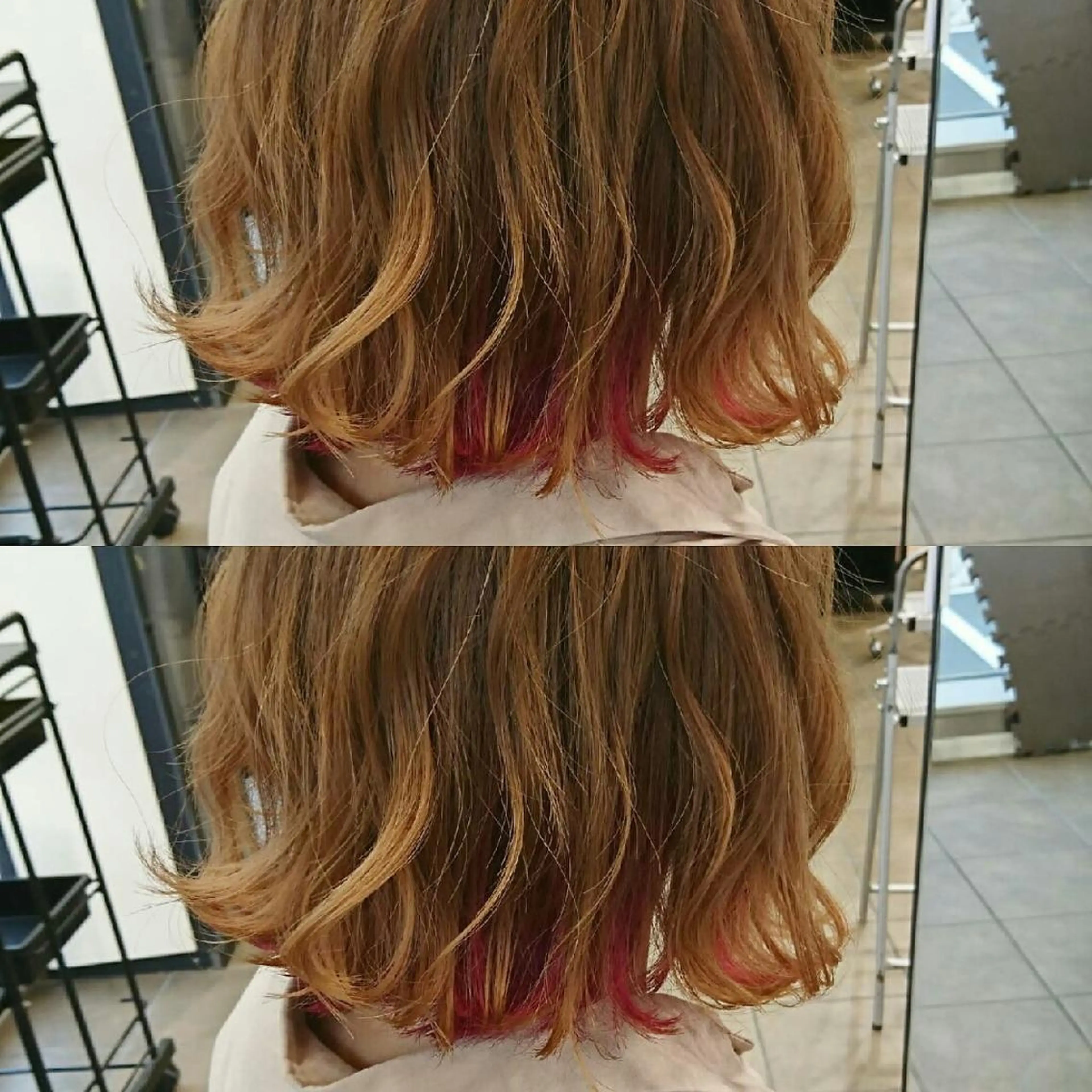 ショート ヘアカラー Luisハイライト　 喜連瓜破、髪質改善のヘアスタイル