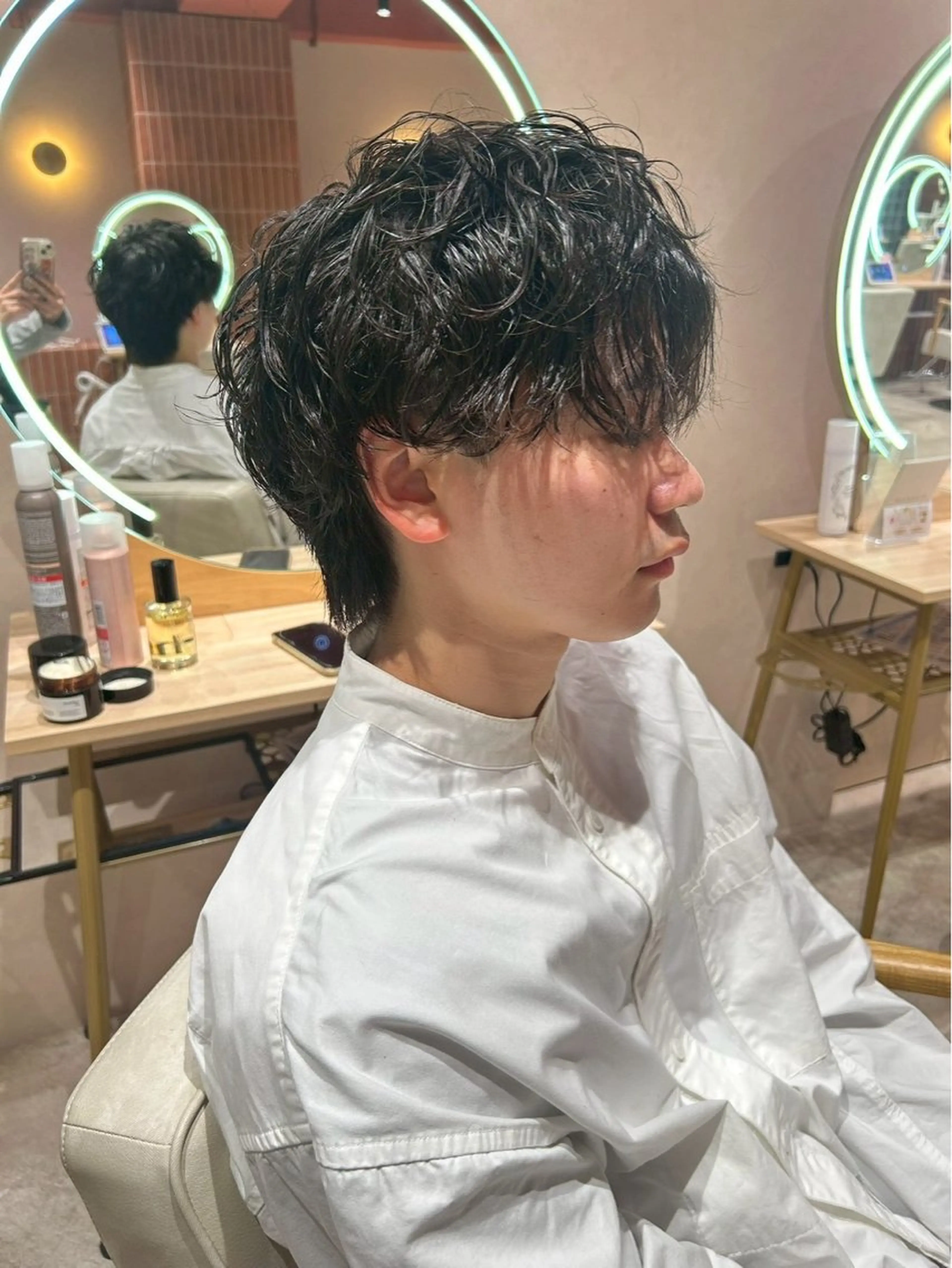 ミディアム ミディアムパーマ カット パーマ アキト🌙 メンズ特化🔥のヘアスタイル