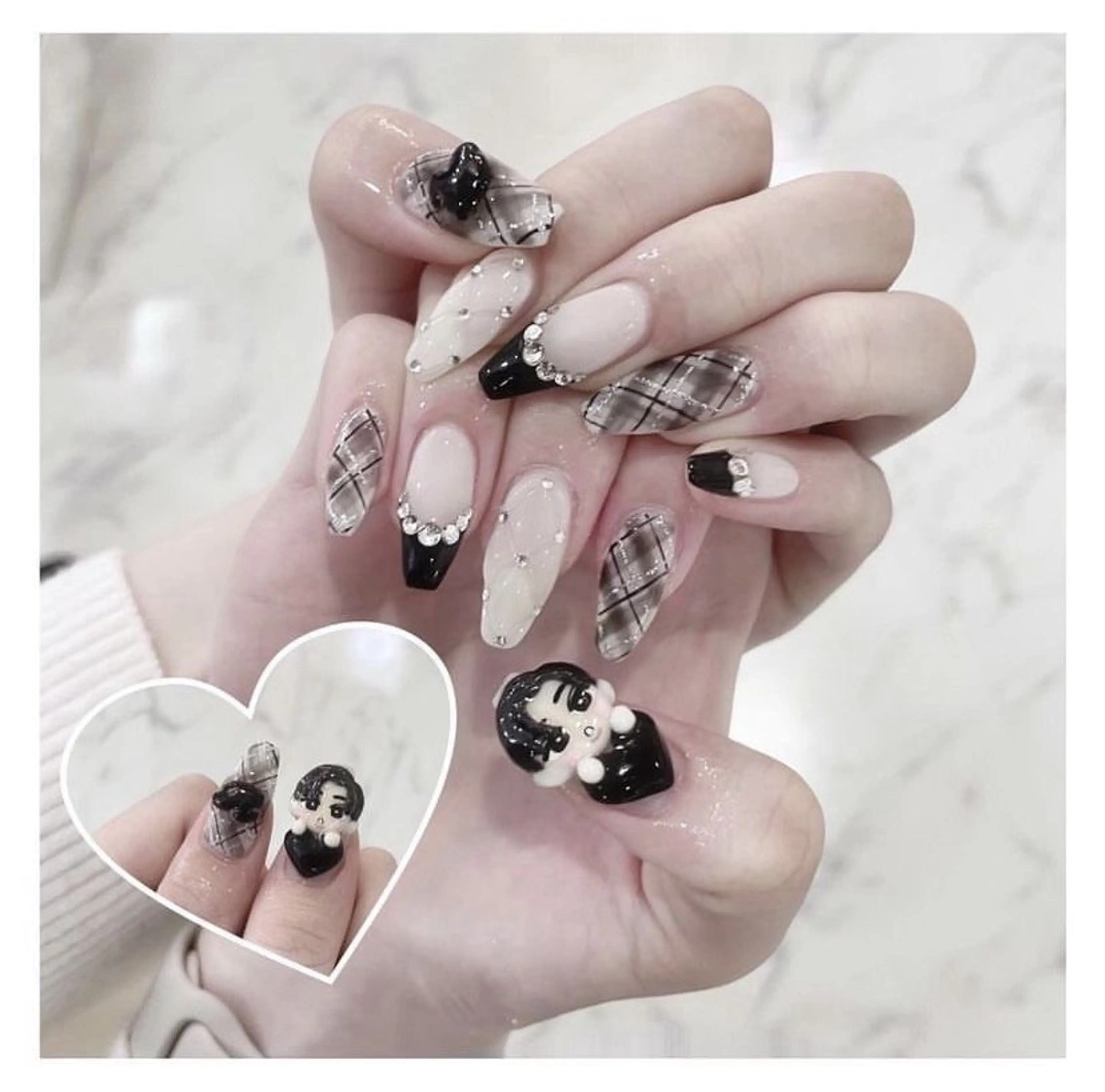ネイル マグネットネイル ピンク ネイルチップ 冬ネイル Lee Nailsのネイルデザイン