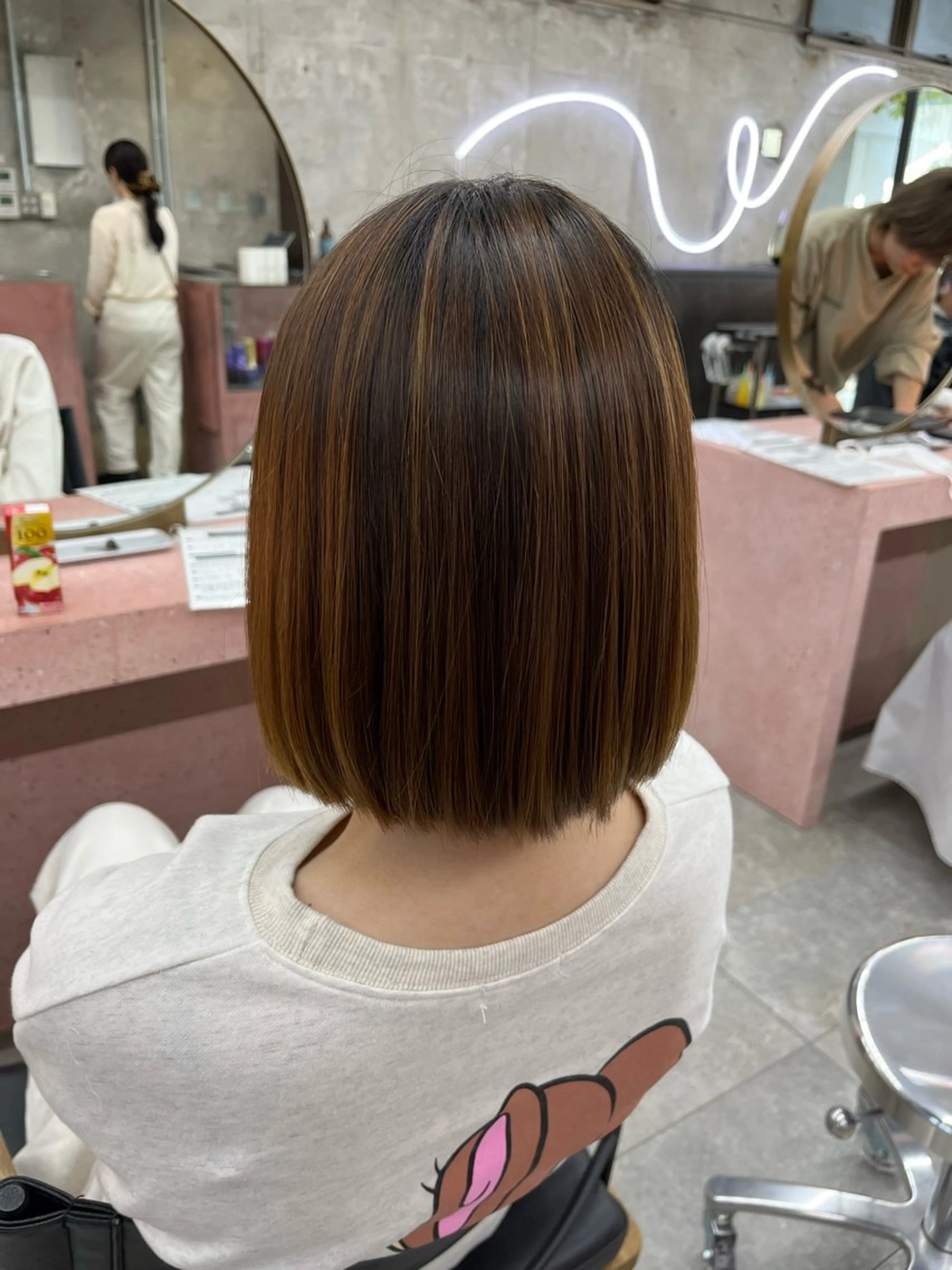 ミディアム トリートメント 酸性ストレート 縮毛矯正 小木曽智美 /ボブ/ショートのヘアスタイル