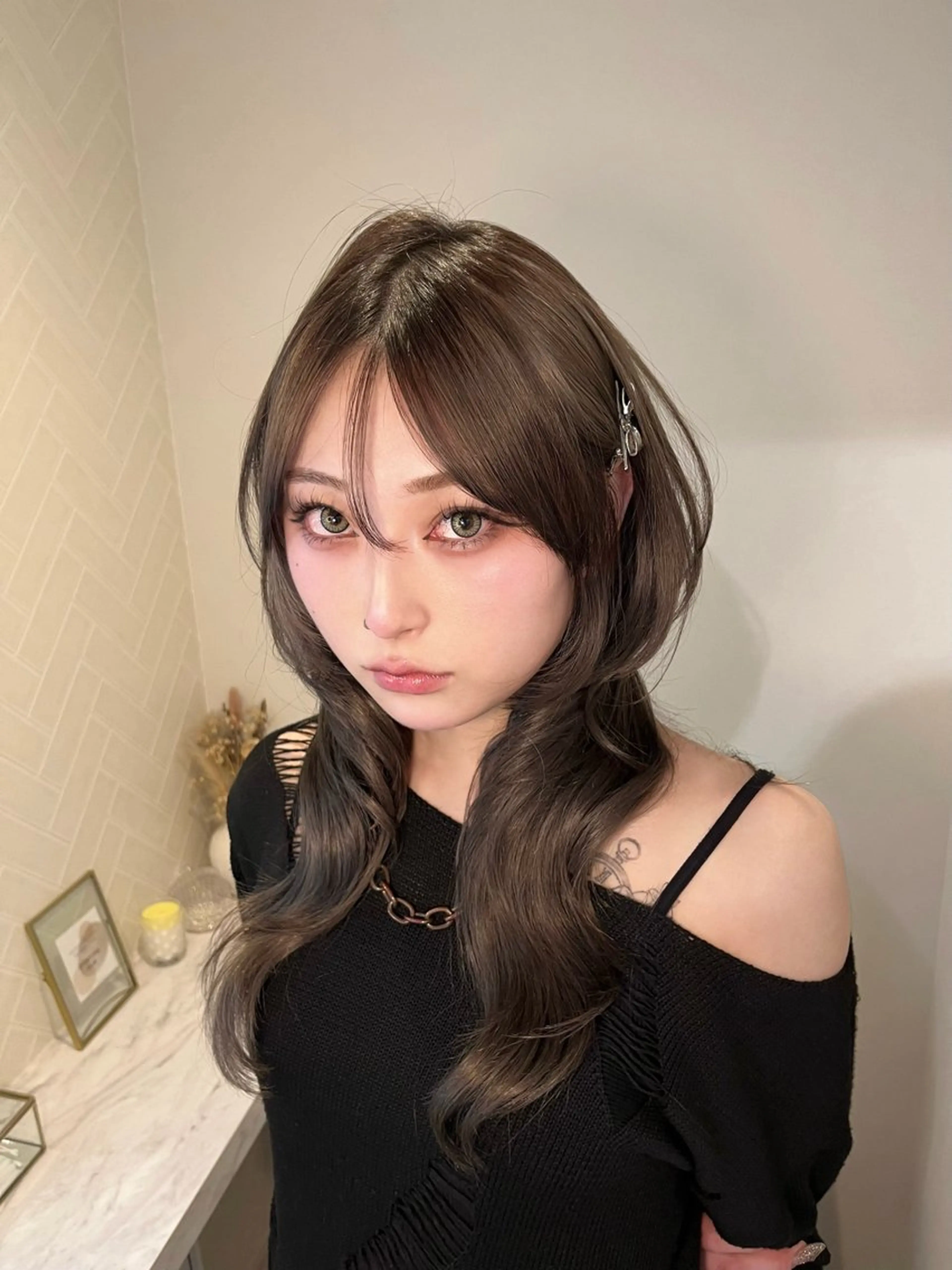 ロング 小顔カット ハイトーン/渋谷 韓国風/Narukaのヘアスタイル