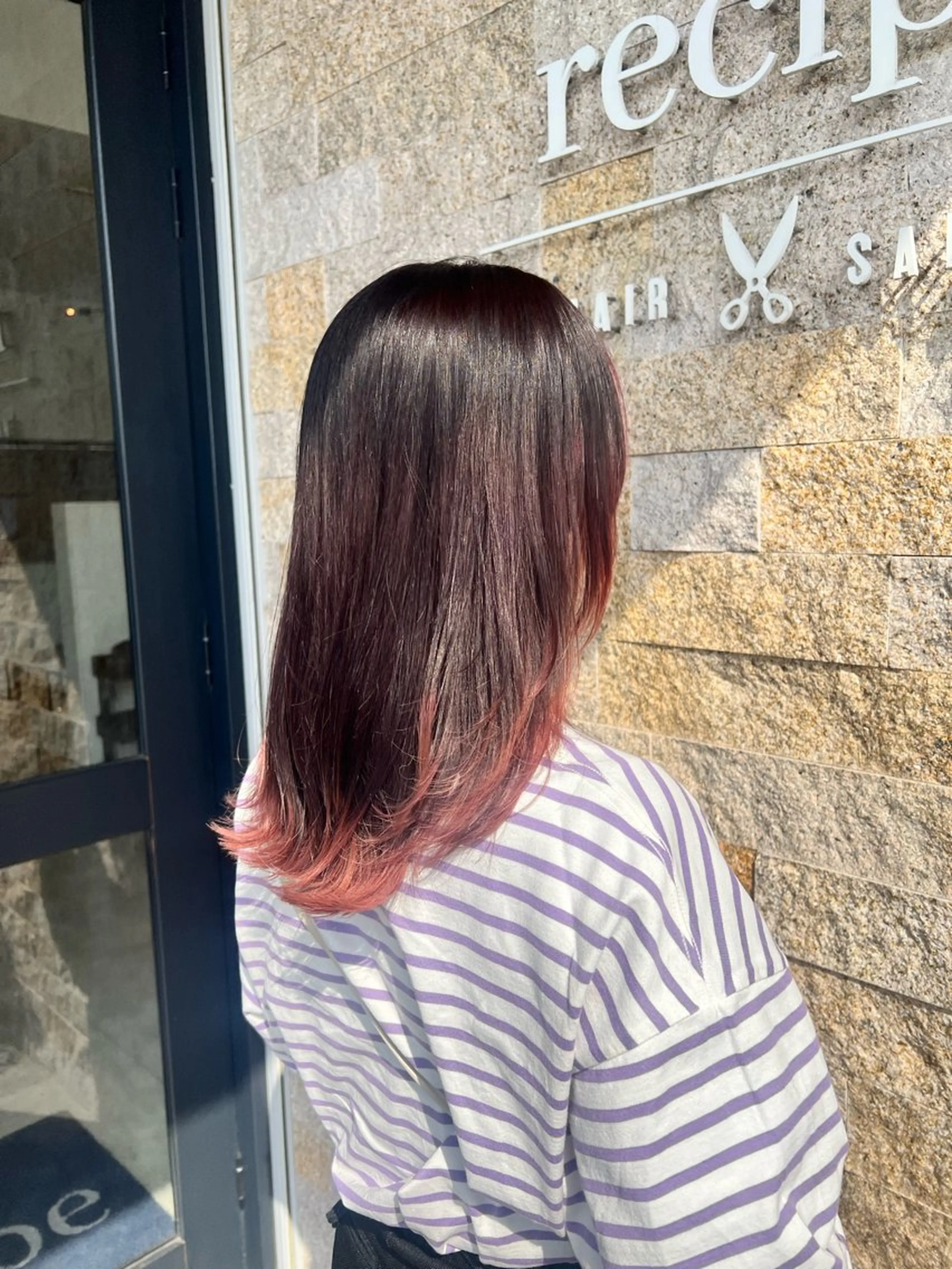 セミロング カラー ピンクカラー 黒阪 なみのヘアスタイル