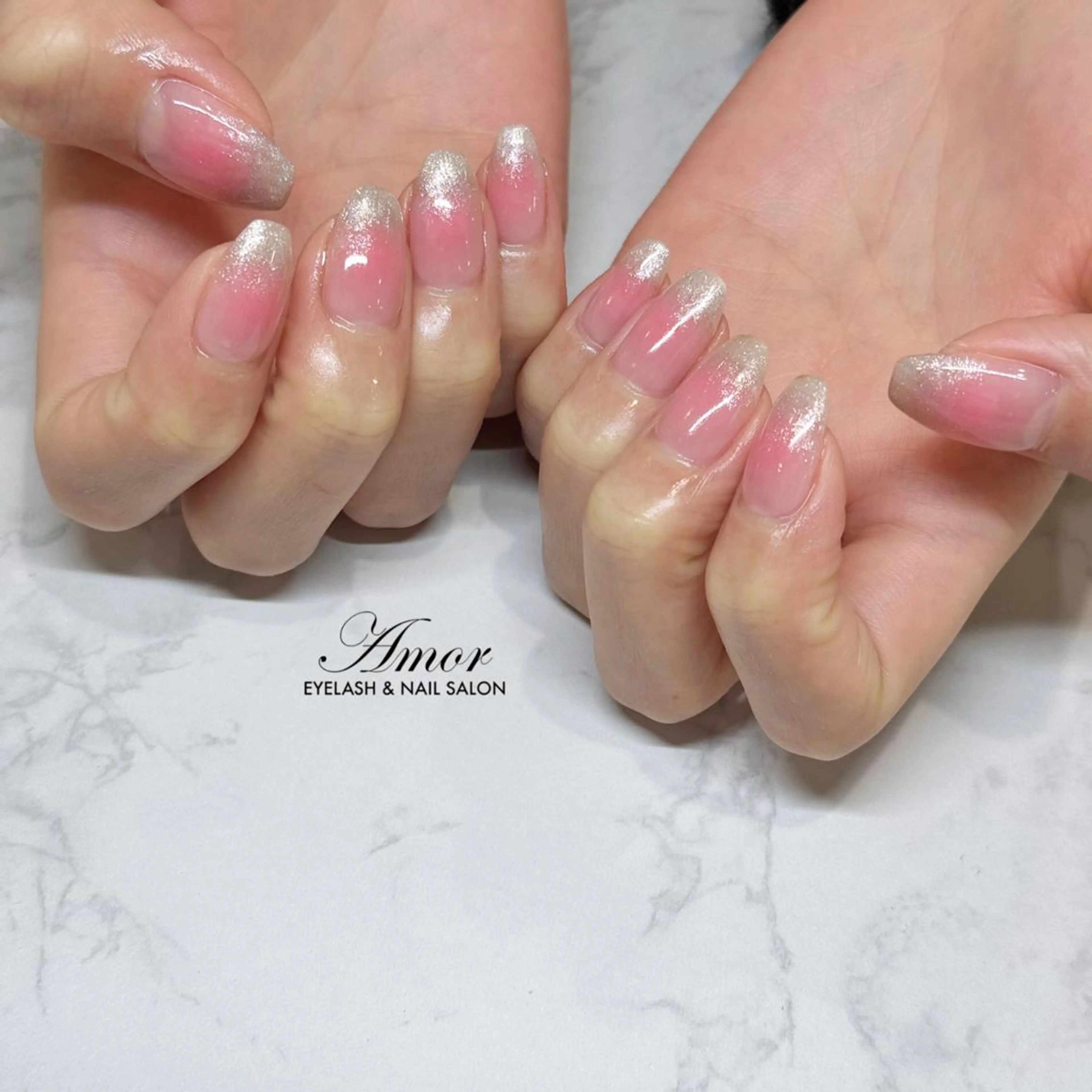 ネイル チークネイル ラメ(グリッター) 持ち込み ハンドネイル Nailist ★Amo★のネイルデザイン