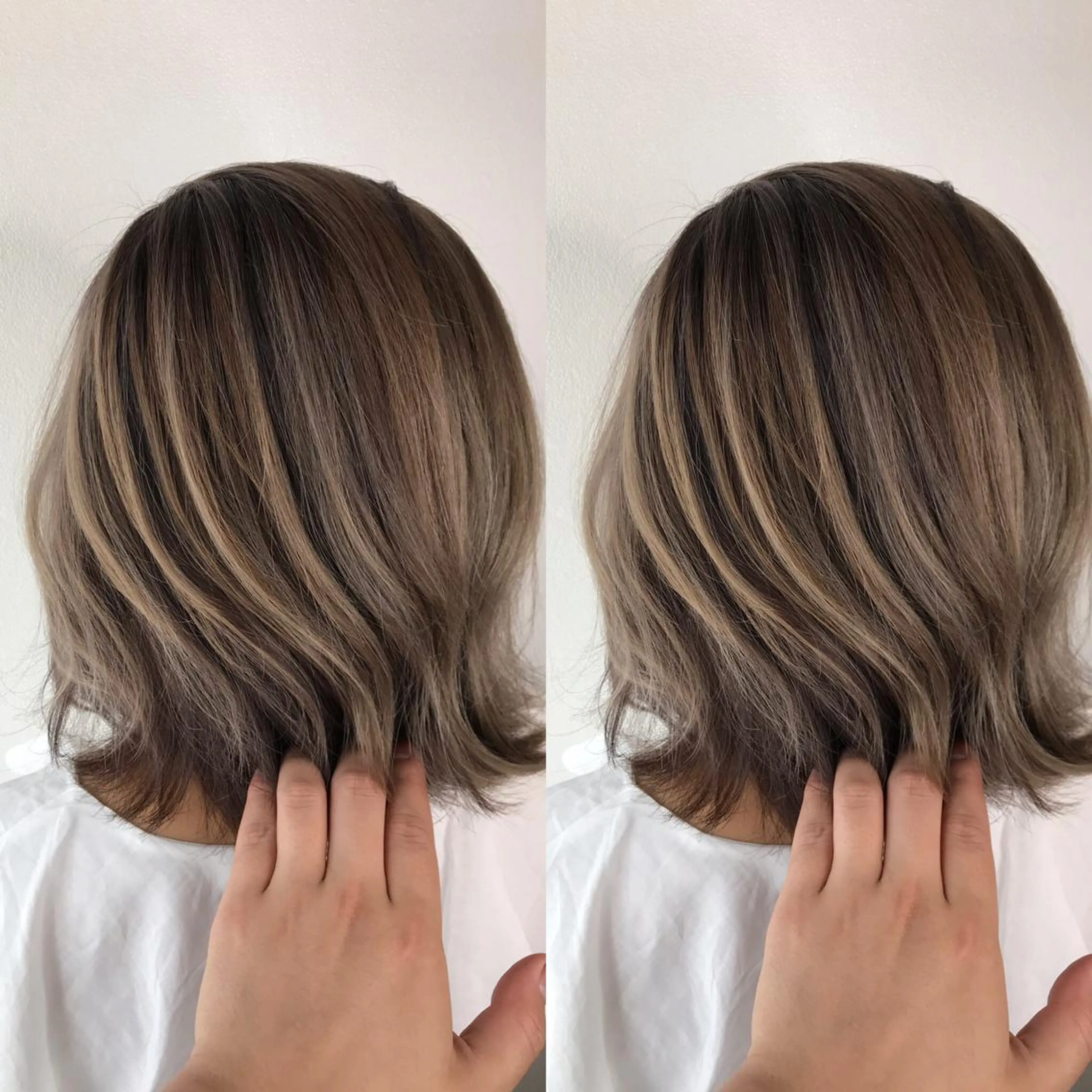 ミディアム カラー バレイヤージュ ベージュカラー ミルクティーベージュ レイヤーカット ヘアカラー 似合わせ/ブリーチ カラー.岡田友仁のヘアスタイル