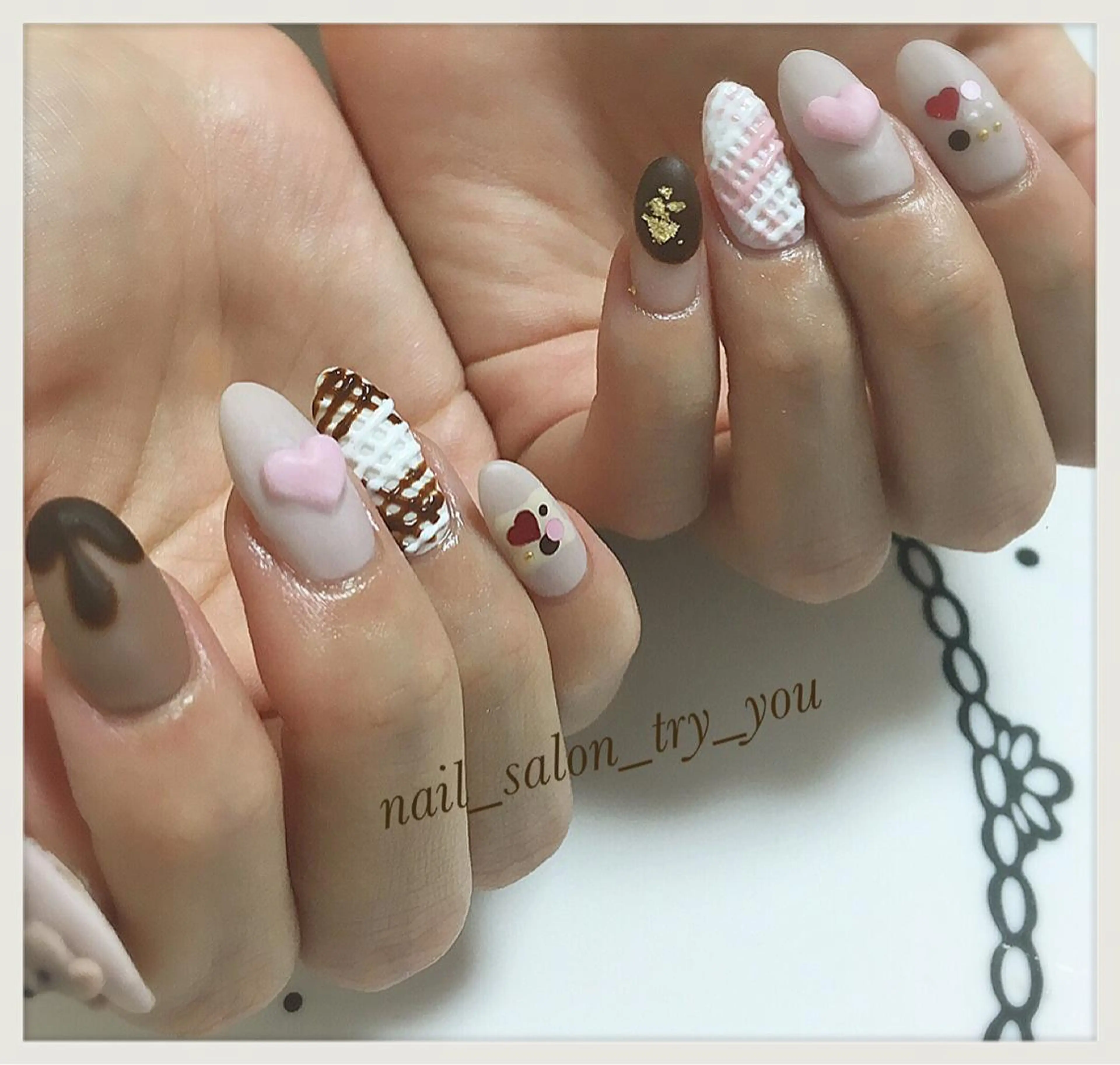 ネイル バレンタイン nail_salon try_YOUのネイルデザイン