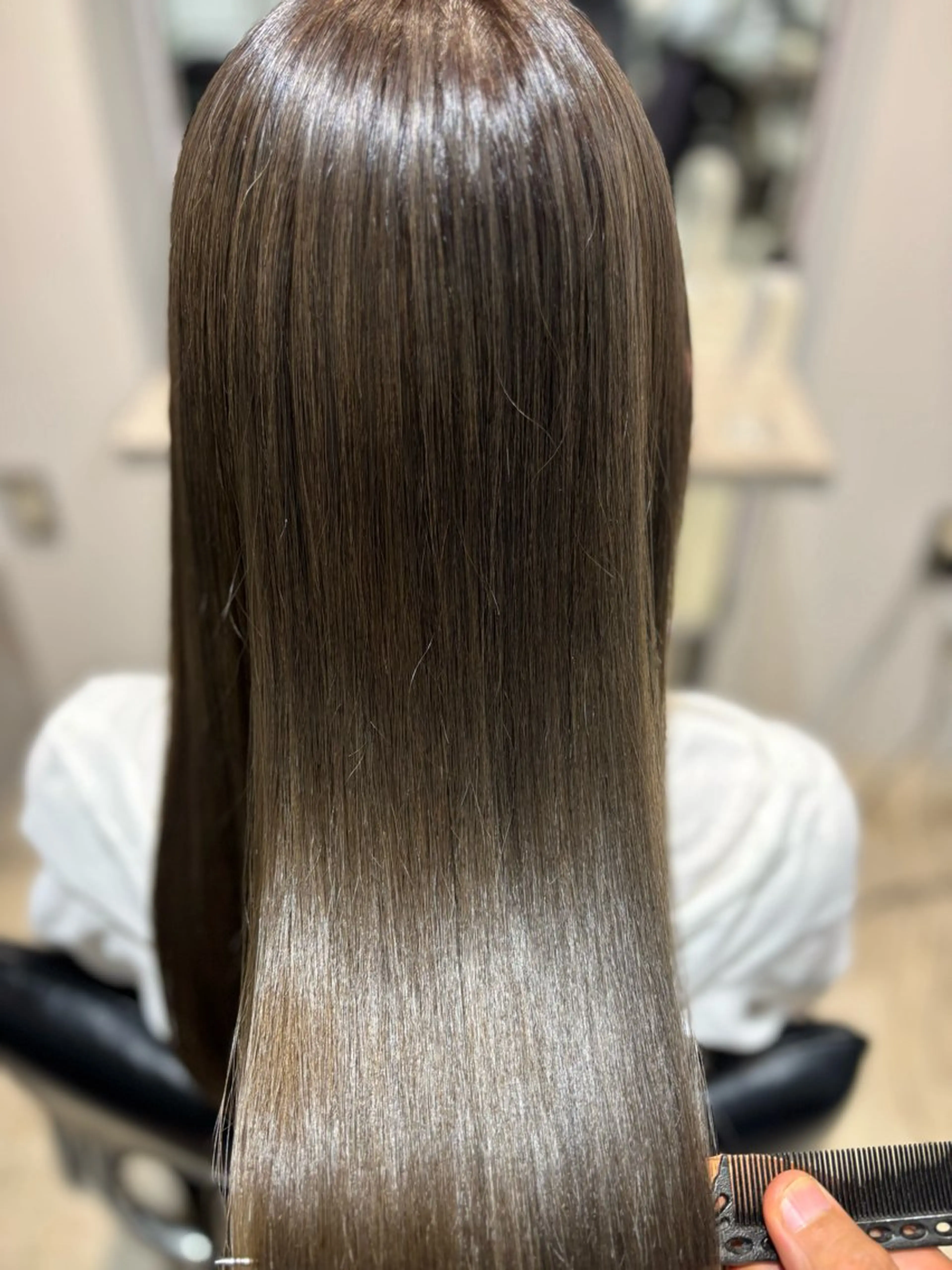 ロング 酸性ストレート ヘアカラー トリートメント 艶髪酸性ストレート /髪質改善/寺田警二のヘアスタイル