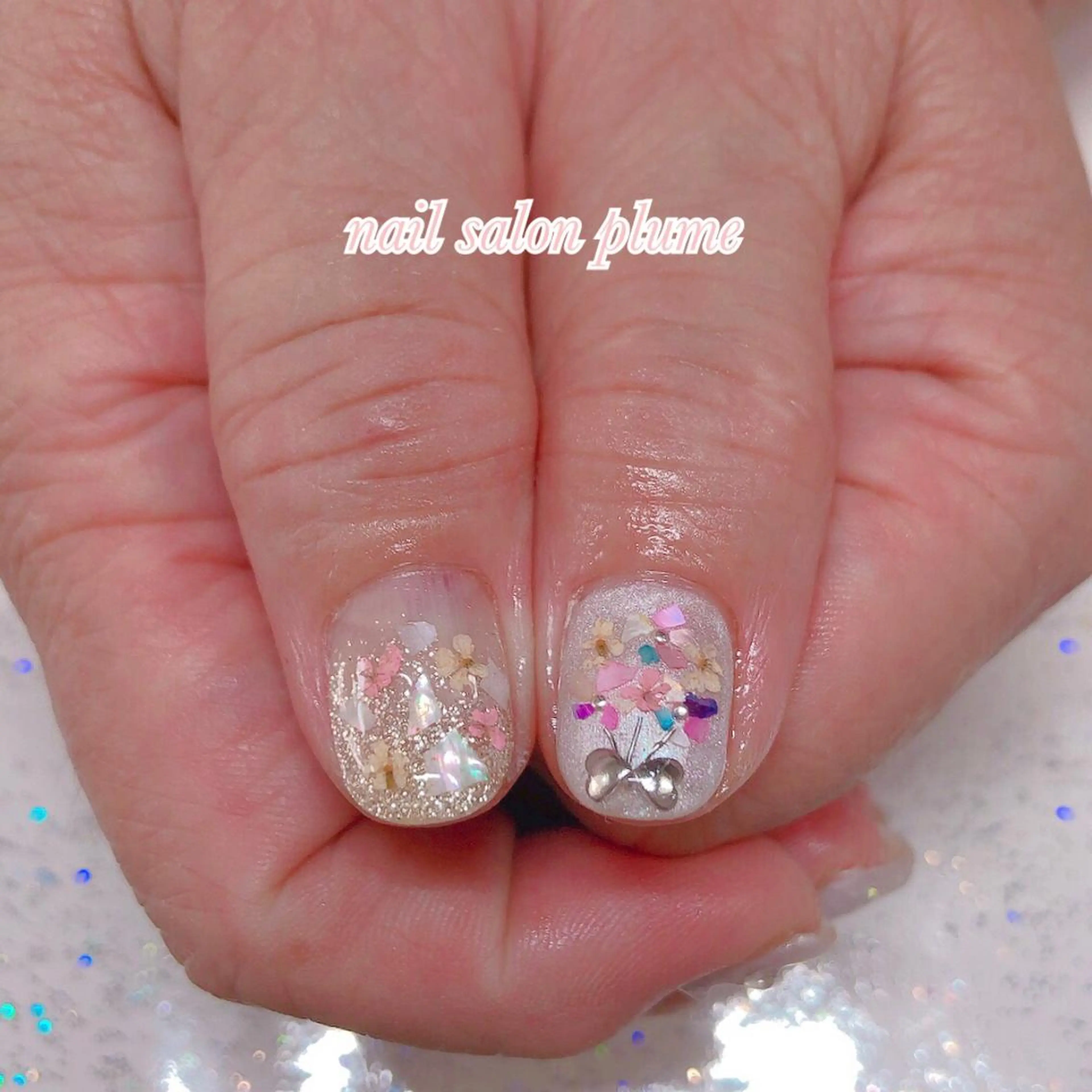 ネイル アートネイル フラワーネイル ジェルネイル ハート 韓国ネイル ハンドネイル plume nail ☆韓国ネイルのネイルデザイン