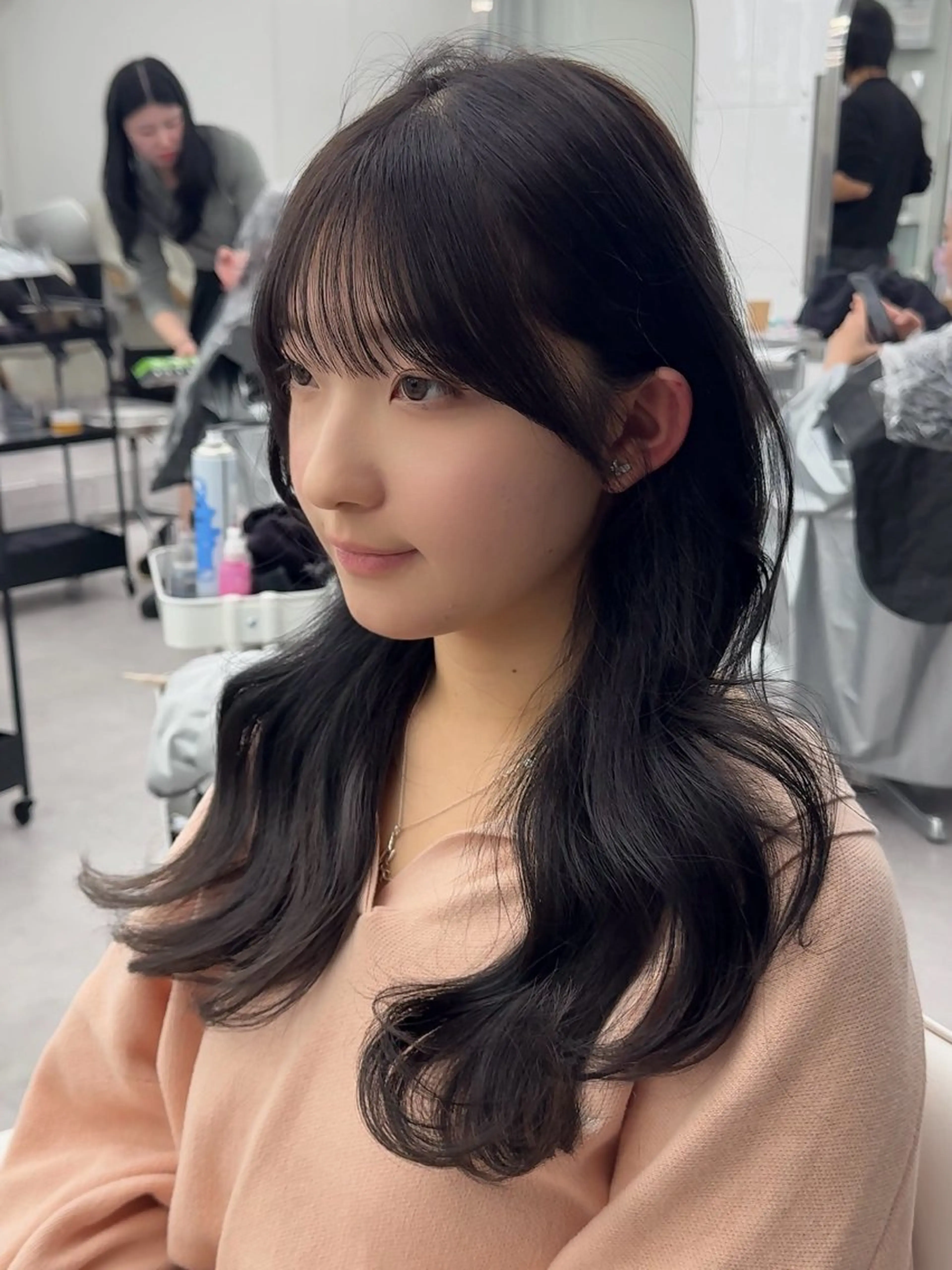 ミディアム カラー ヘアアレンジ カット ヘアカラー トリートメント 顔周り&ミディアム 特化/池袋/kokiのヘアスタイル