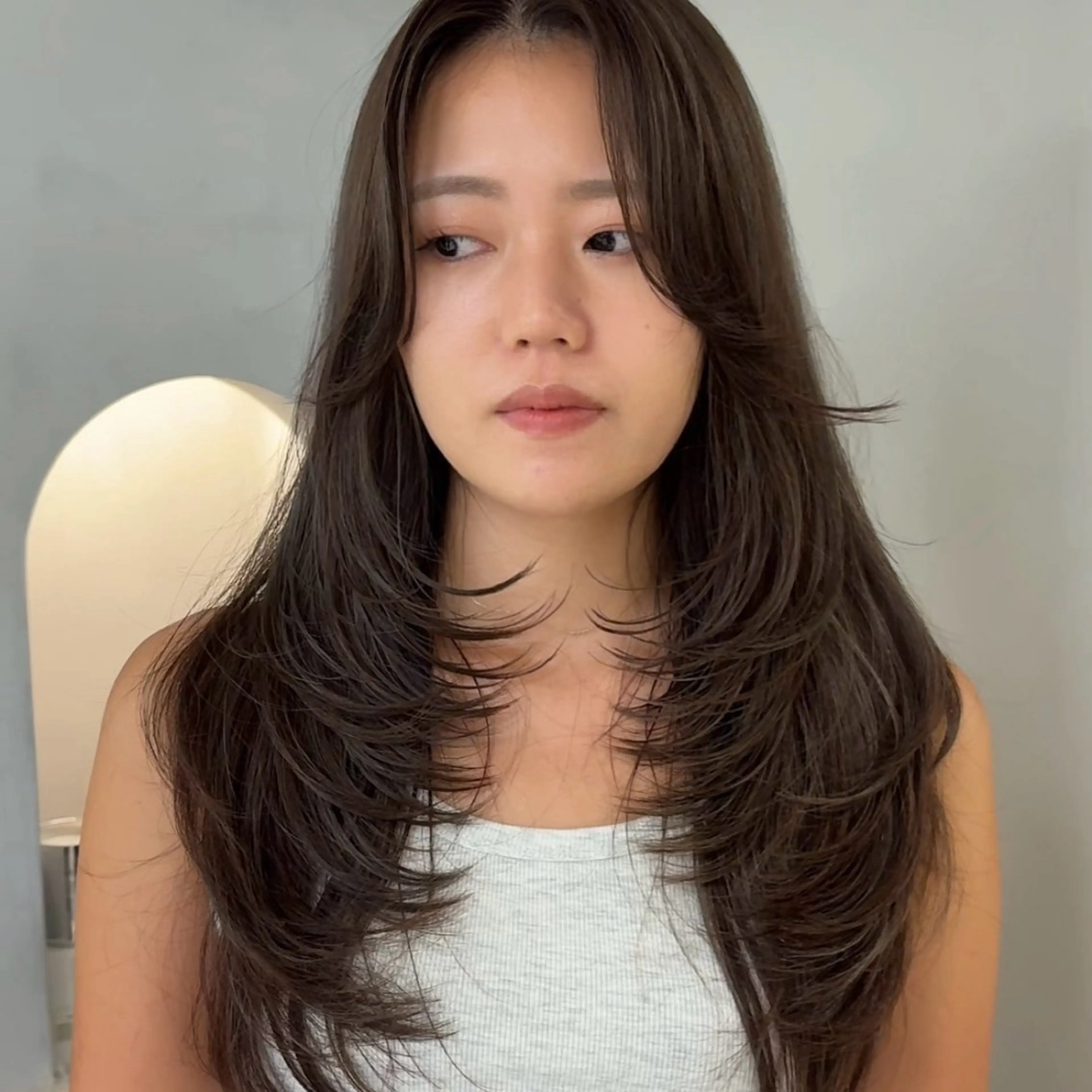 セミロング カラー カット ヘアカラー 💖韓国風💖 レイヤー/LISAのヘアスタイル