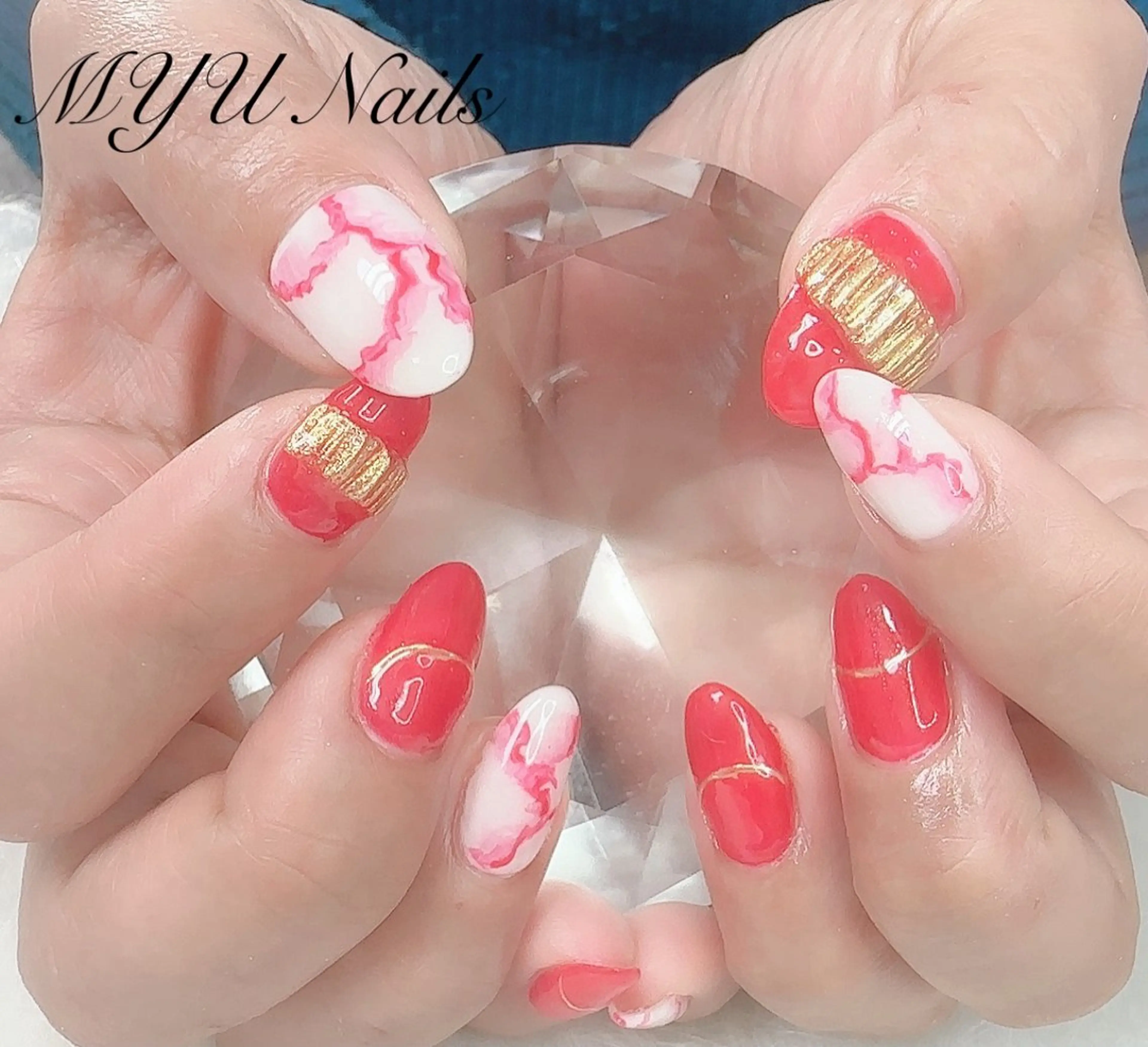 ネイル 大理石ネイル(マーブル) ニュアンスネイル ハンドネイル ニュアンスネイル🌈 MYU Nailsのネイルデザイン