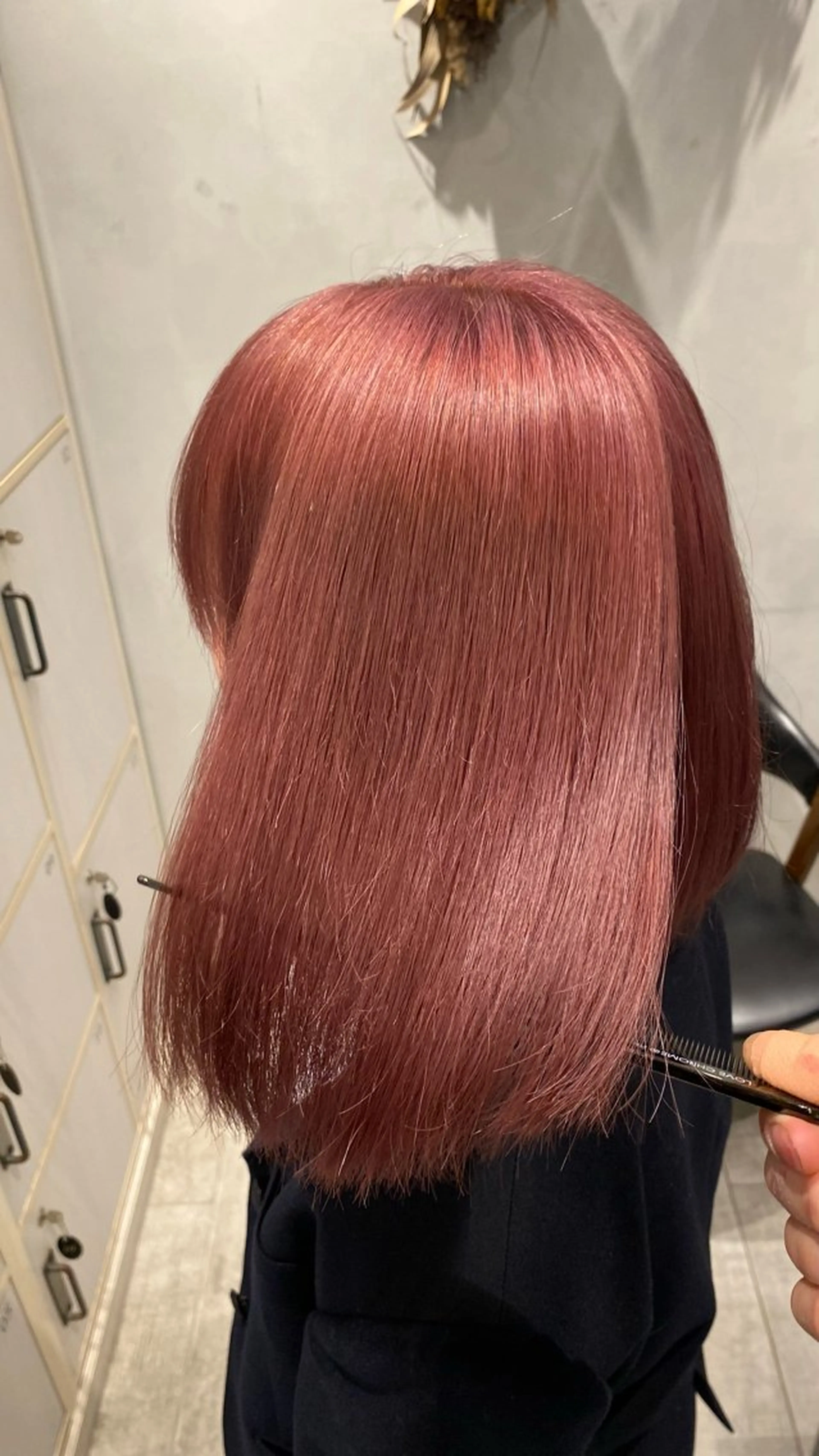 ミディアム カラー ピンクカラー 野老 海音のヘアスタイル