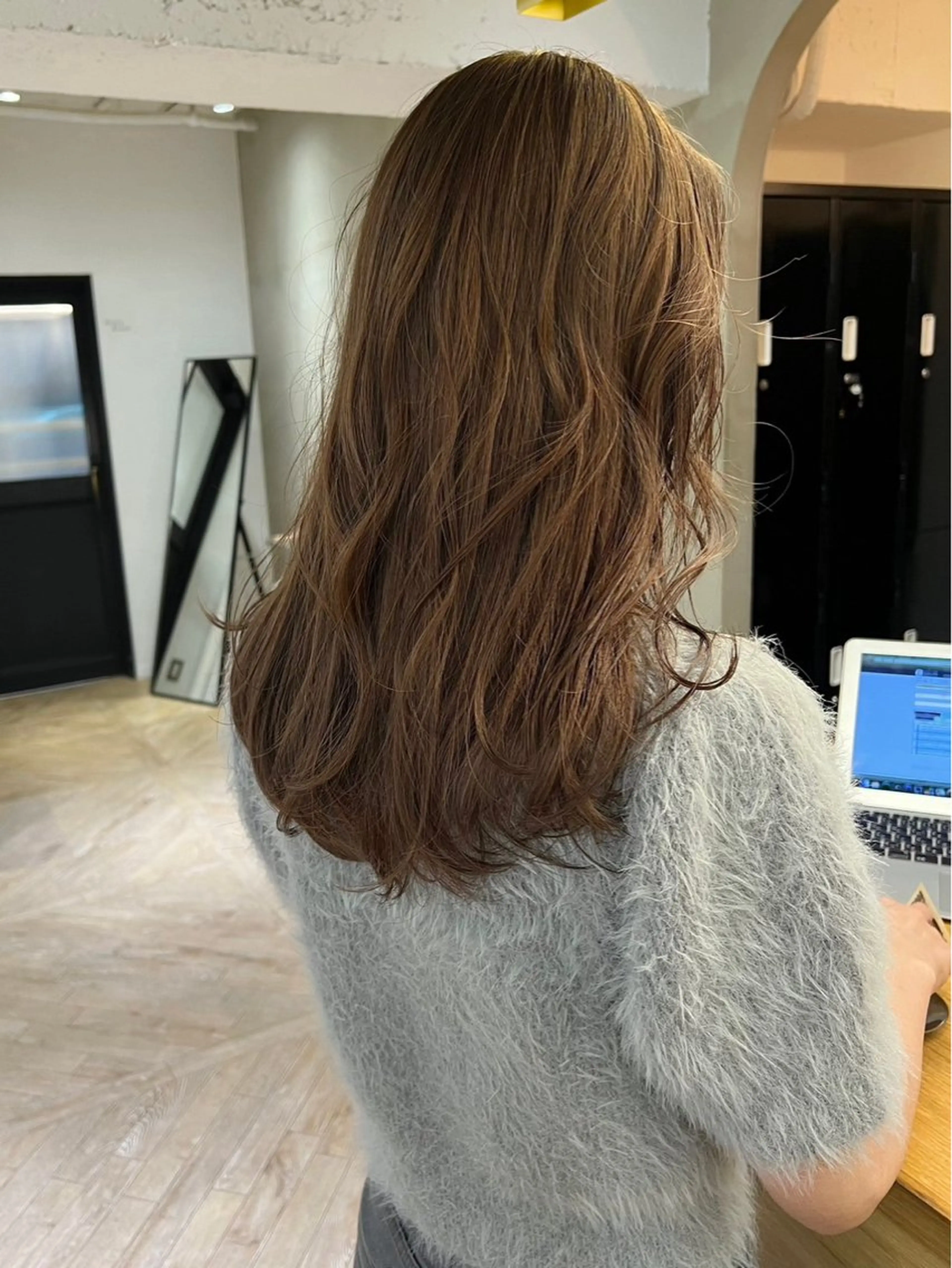 セミロング カット ヘアカラー トリートメント レイヤーカット/暖色 カラー/mao🎀のヘアスタイル