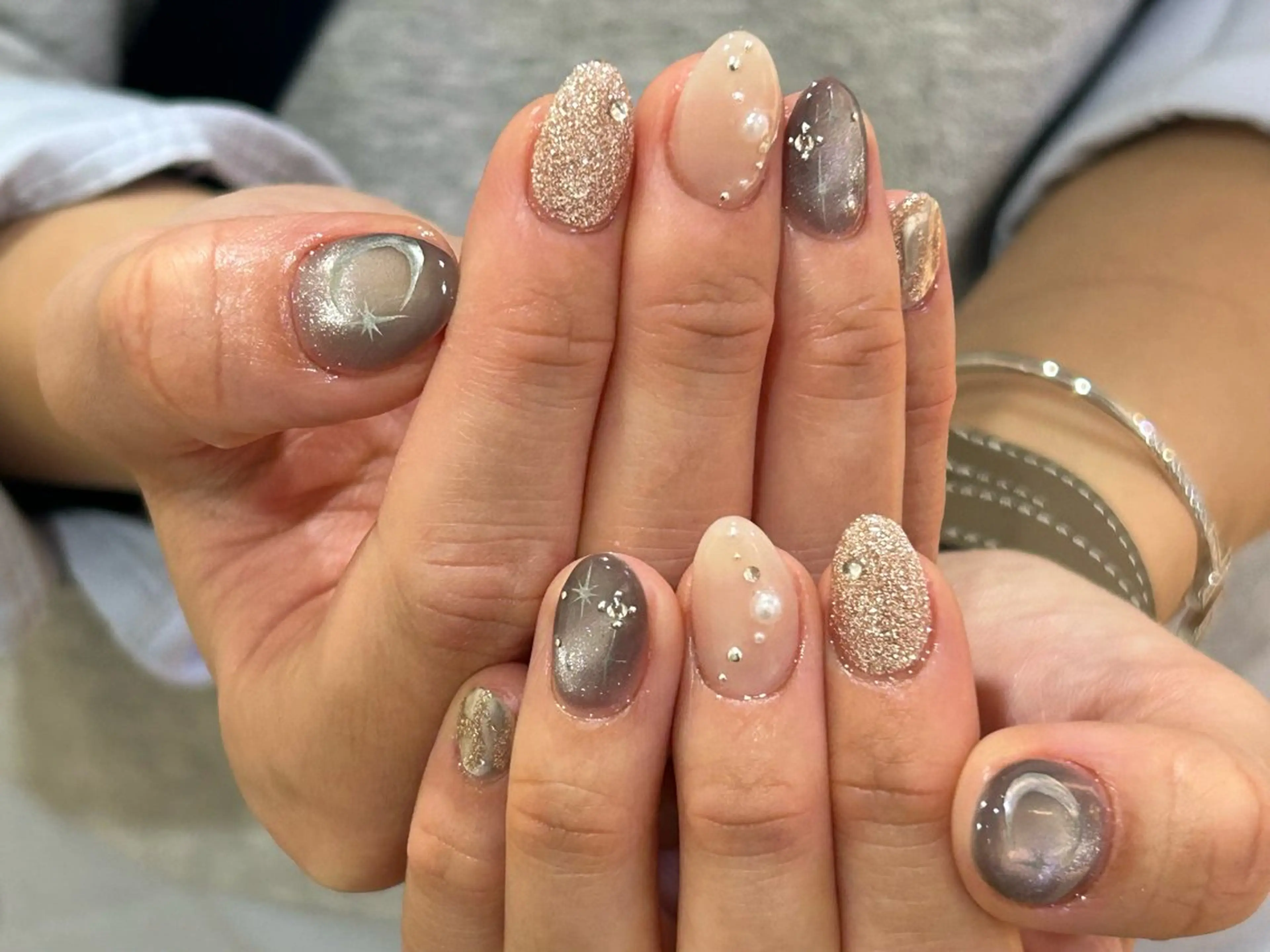 ネイル ブラウン ハンドネイル Bianca栄店 はるなのネイルデザイン