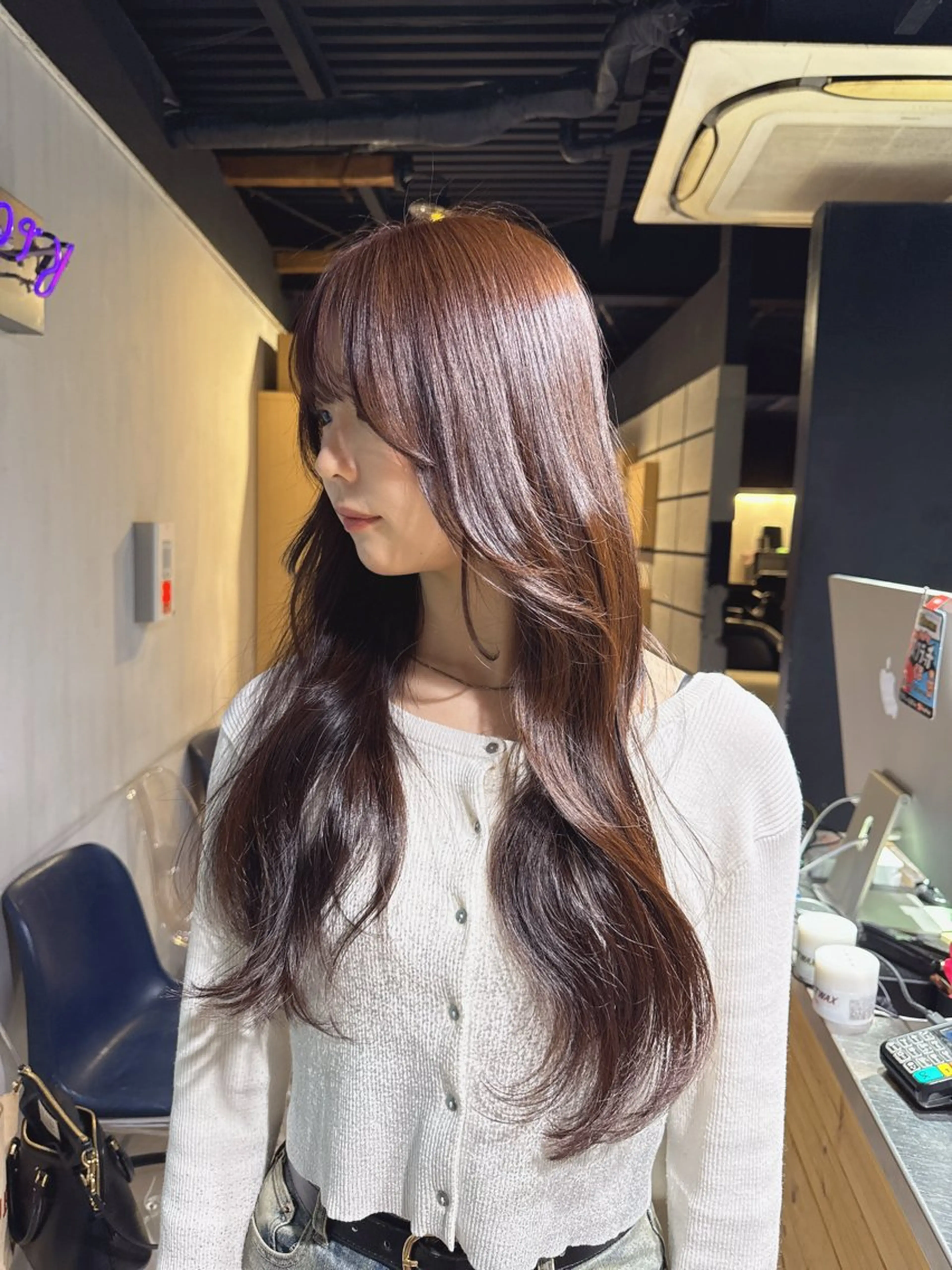 ロング カラー ヘアカラー トリートメント NANAMI🩵 大人可愛い韓国ヘアのヘアスタイル