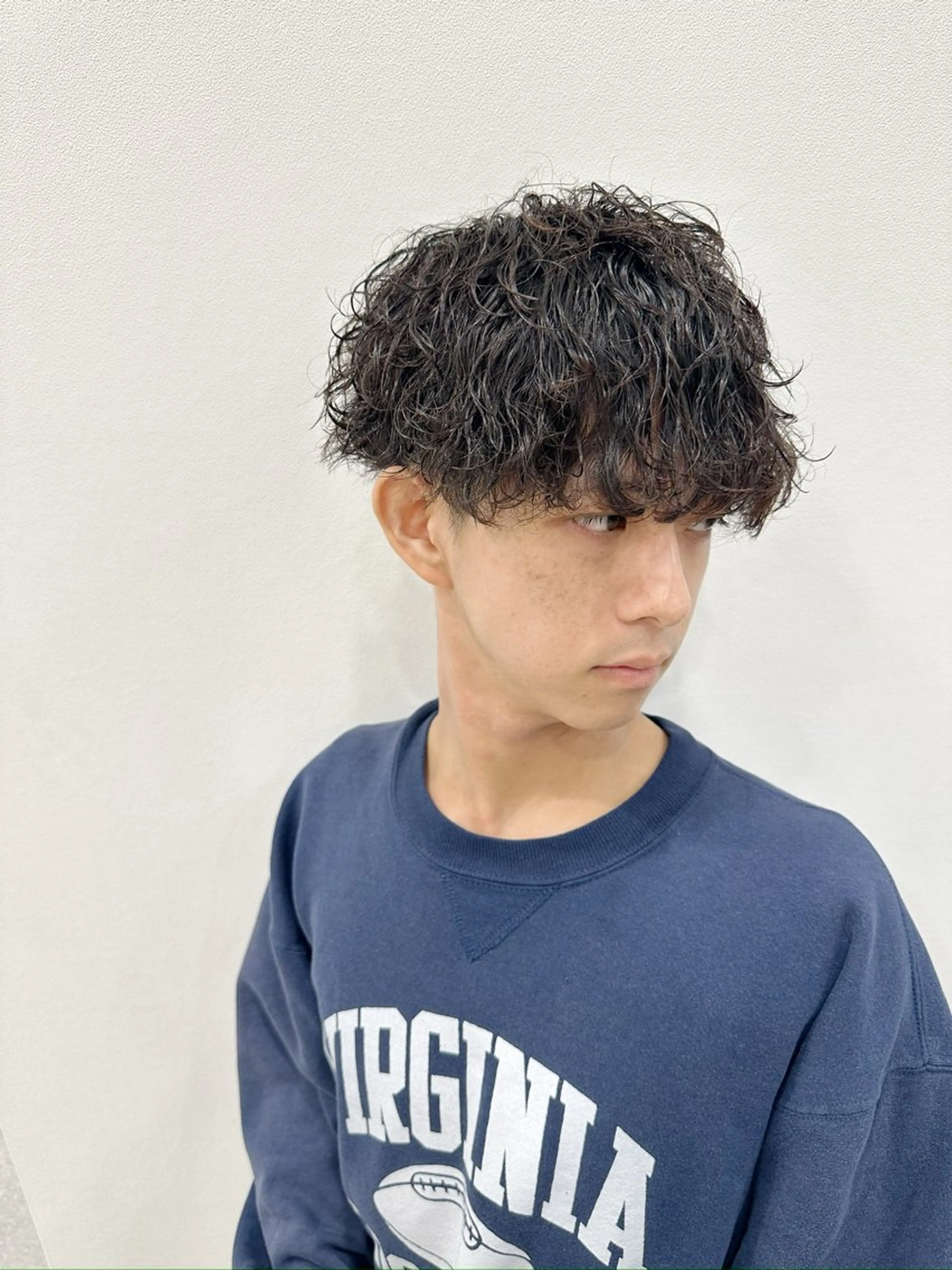 ミディアム パーマ メンズ カット パーマ 師藤 達也のヘアスタイル
