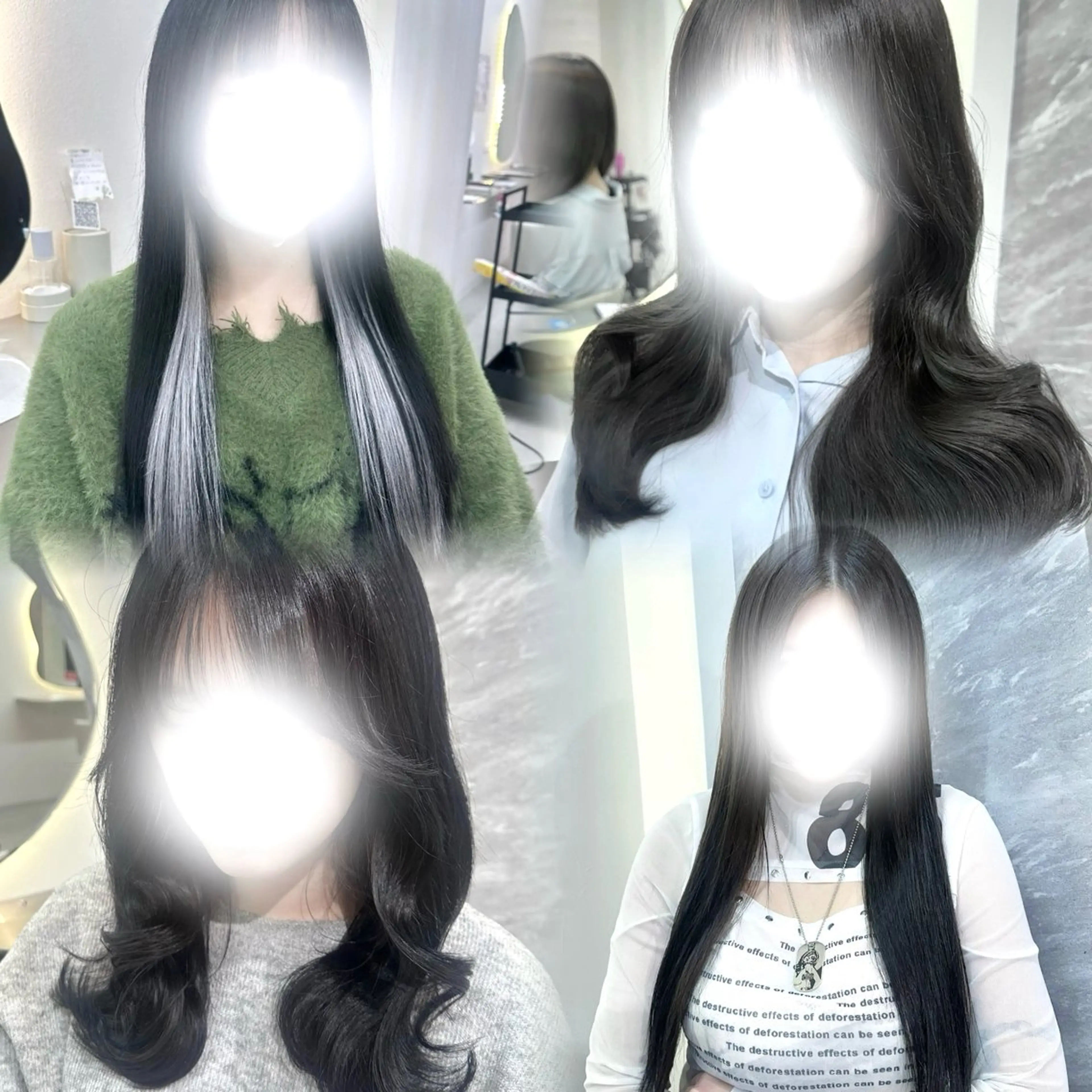 ロング カラー ヘアアレンジ ヘアカラー 🖤kana/艶髪/ 韓国風暗髪カラー🖤のヘアスタイル