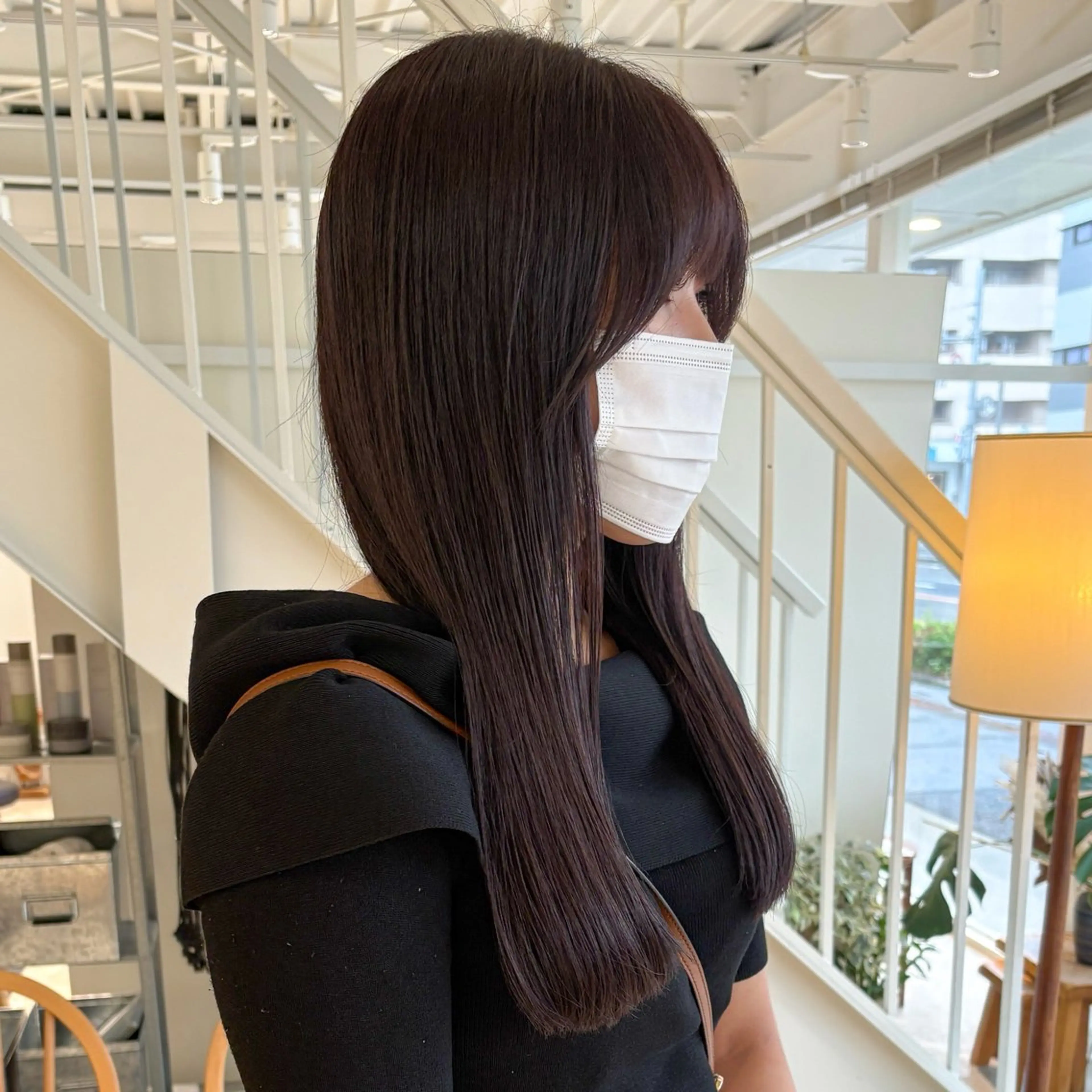 ロング カラー 透明感カラー ディープラベンダー ラベンダーカラー ロング 安西 香利奈のヘアスタイル