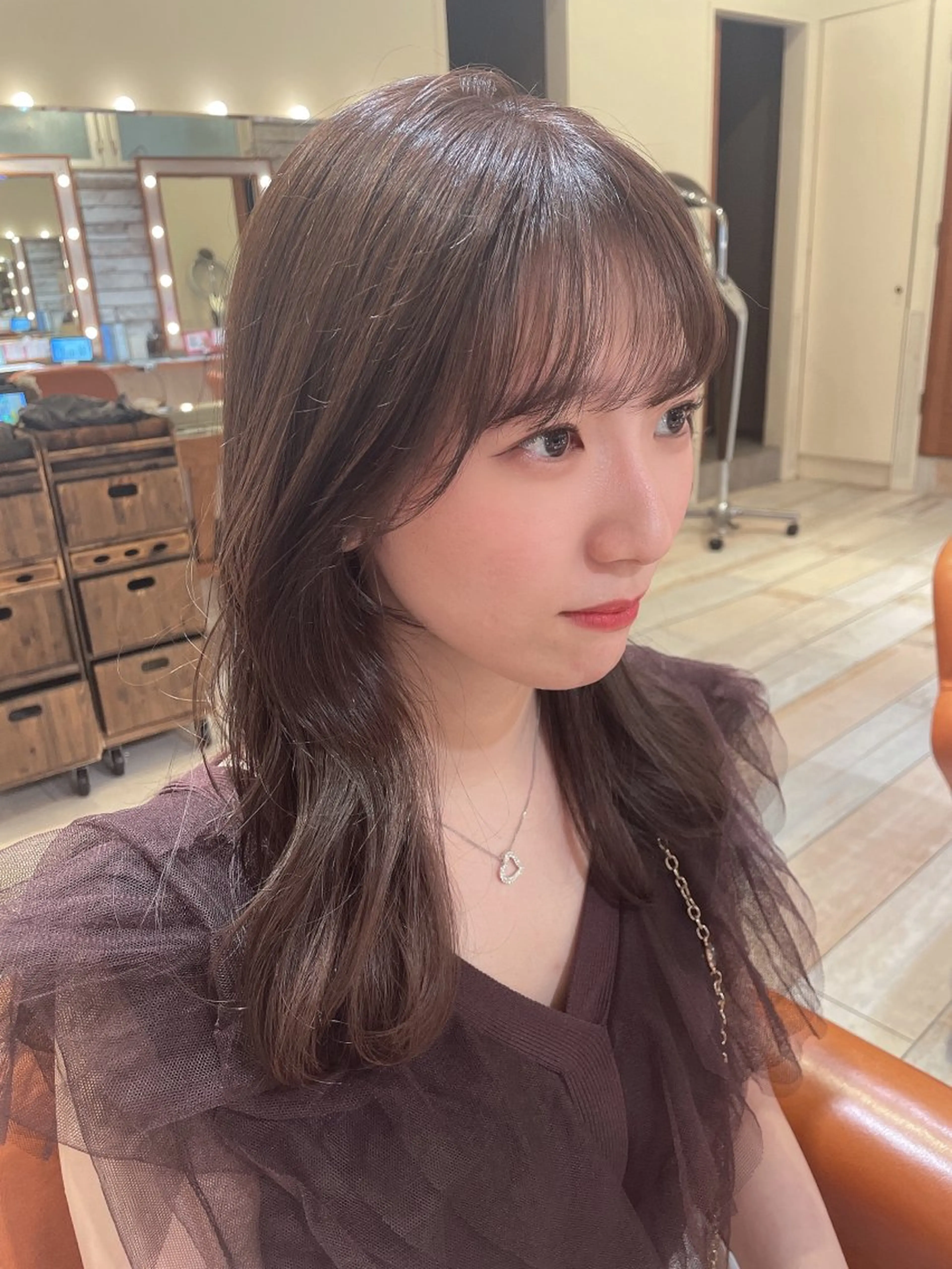 セミロング カラー 清水　ちひろ ✄トップスタイリストのヘアスタイル