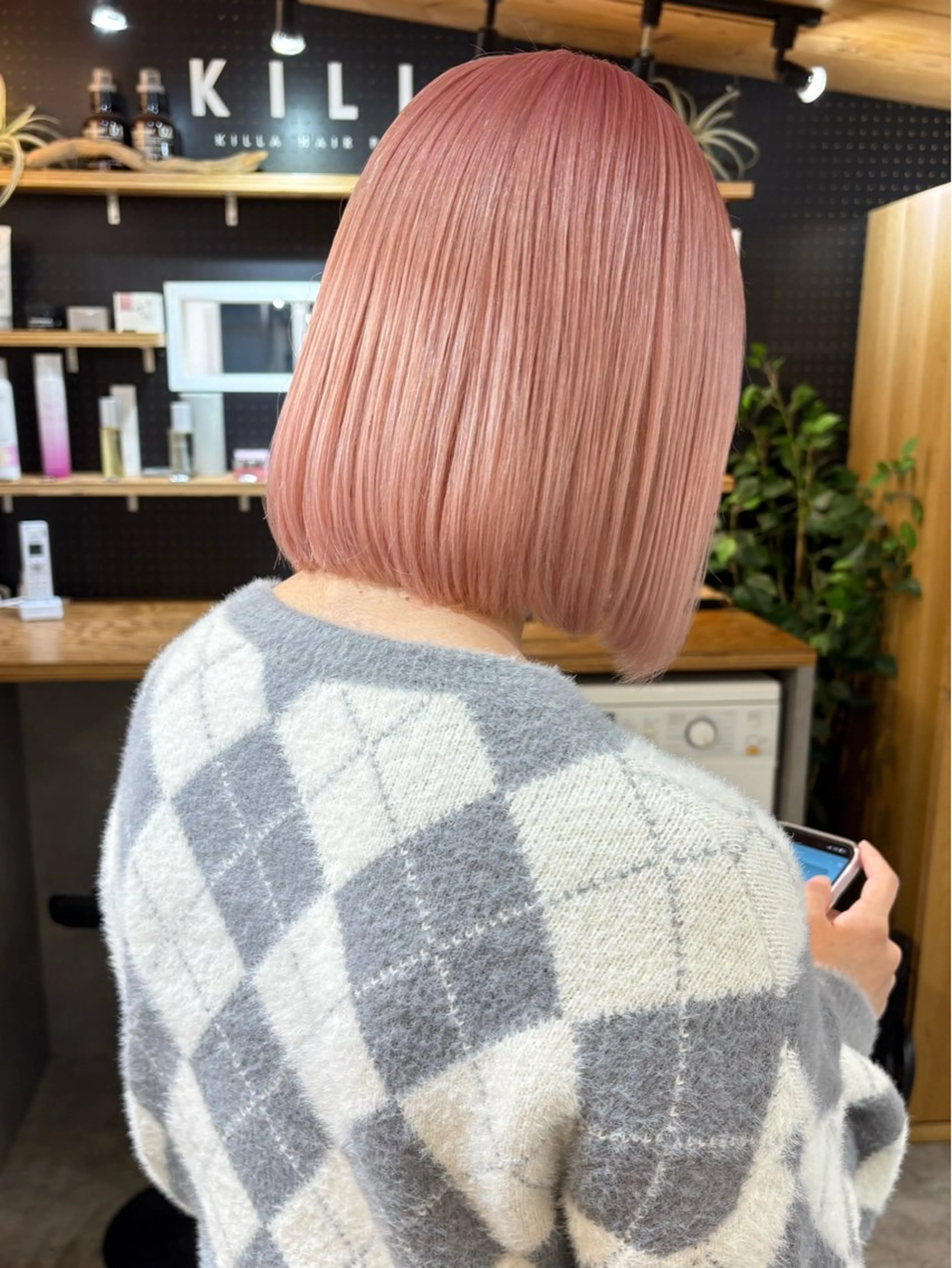 ショート カラー ヘアアレンジ ピンクカラー ボブ カット ヘアカラー トリートメント 🧸艶々韓国ヘア 🧁mizunaのヘアスタイル