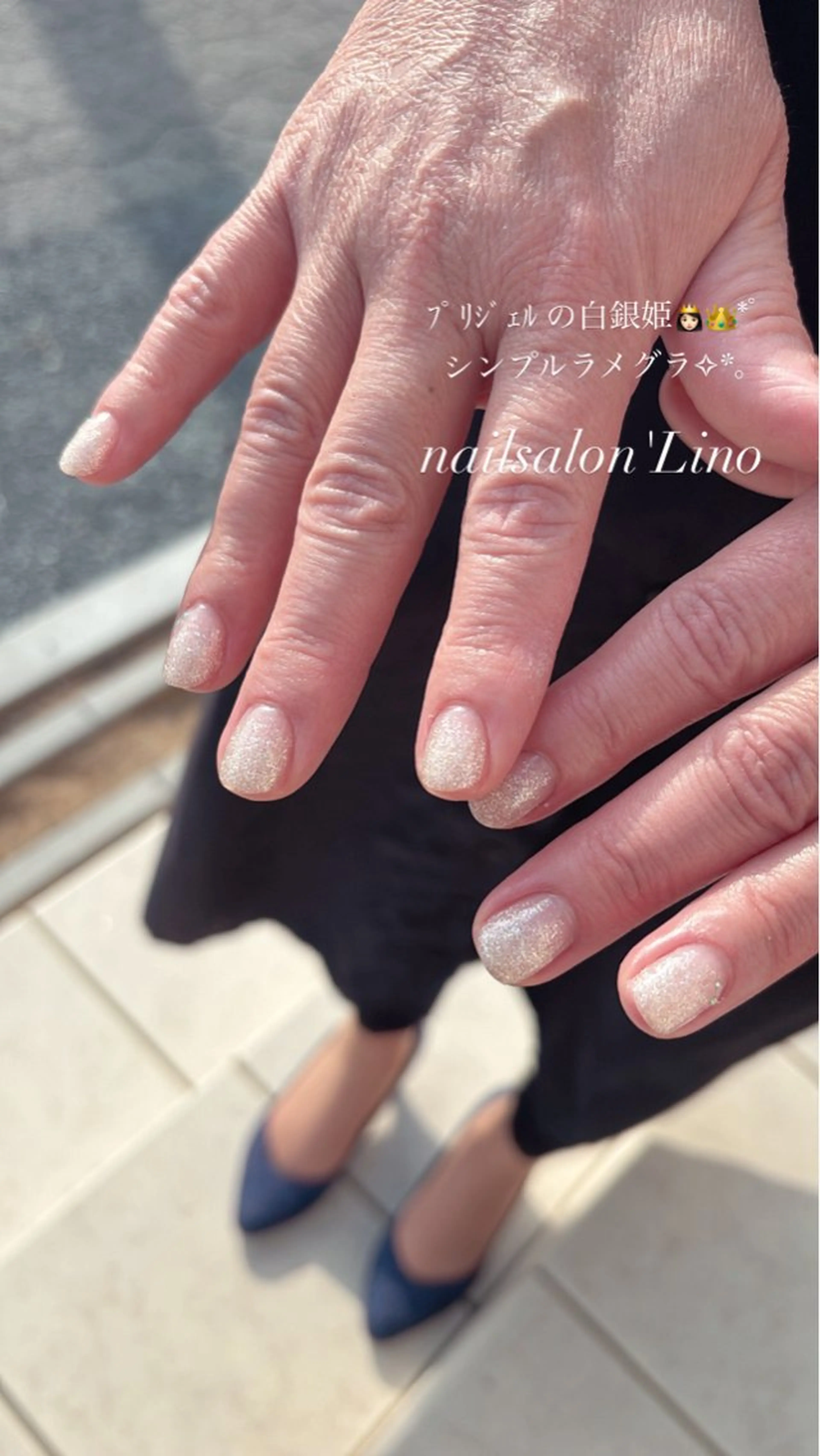 ネイル グラデーション ラメ(グリッター) ラメグラデーション ショートネイル シンプルネイル ハンドネイル Lino𓂃⟡.· Chizuruのネイルデザイン