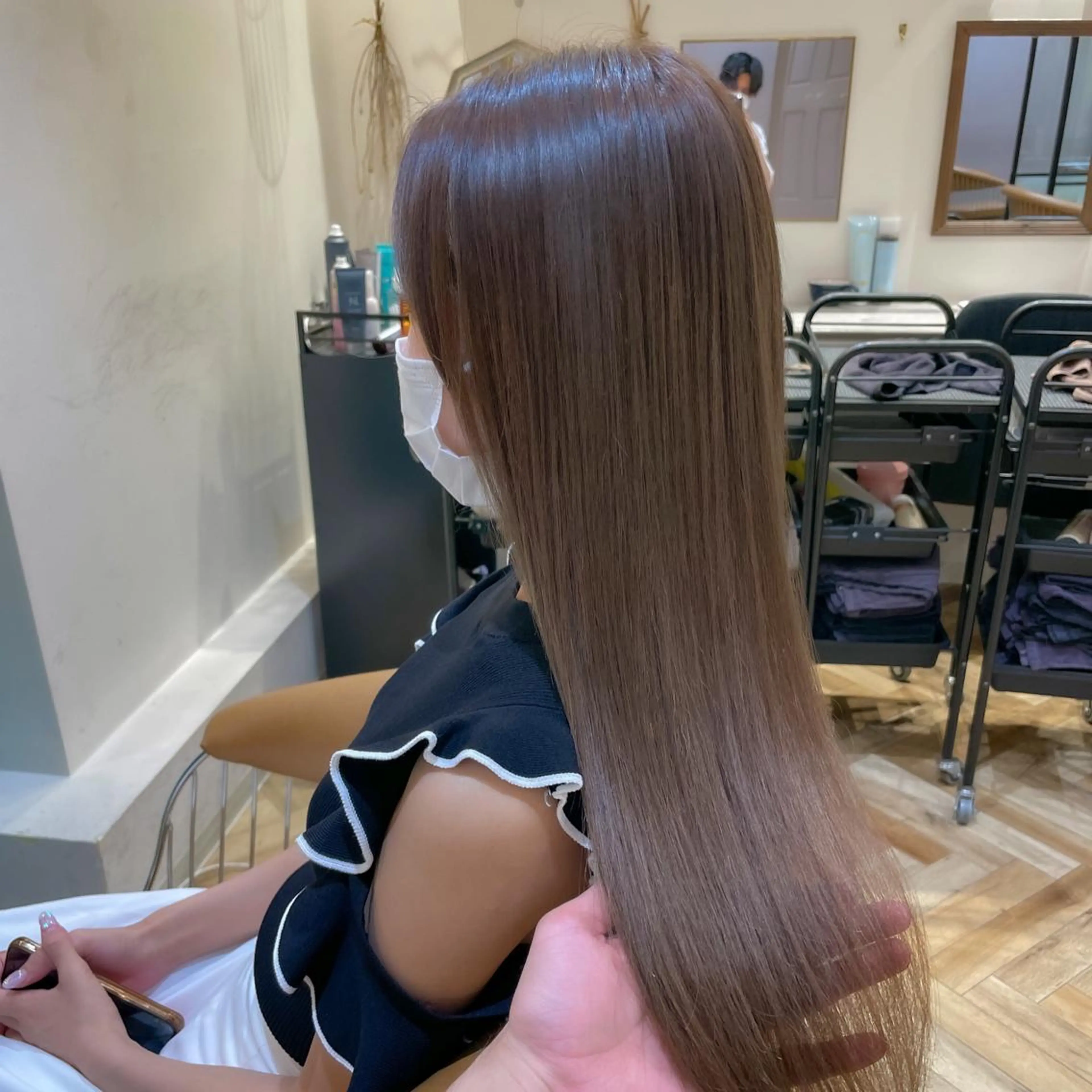 ロング カラー カット ヘアカラー 縮毛矯正 トリートメント レイヤー/韓国ヘア 縮毛矯正🫧鈴木颯のヘアスタイル