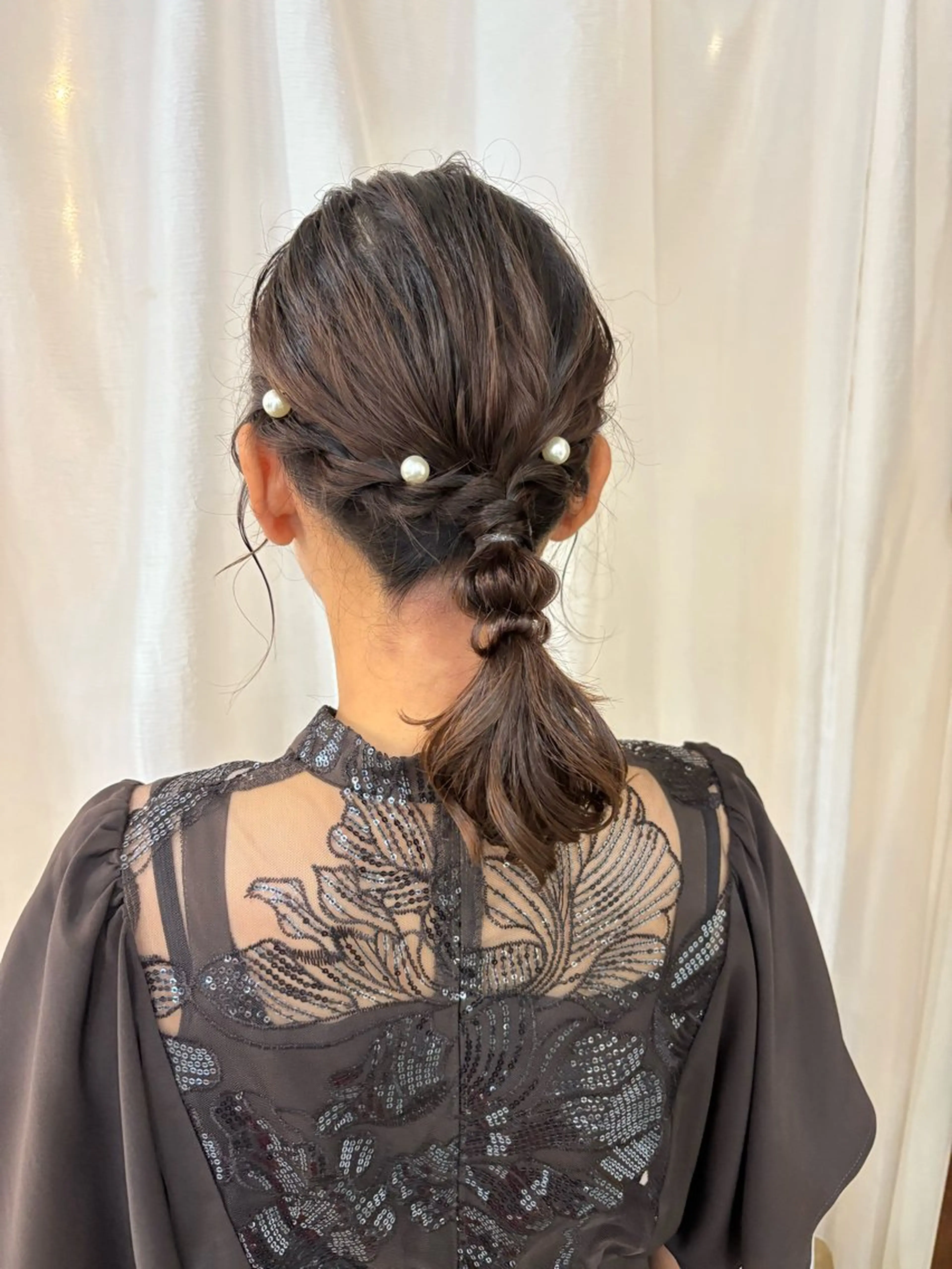 ヘアアレンジ 結婚式・ブライダル 顔周りカット ピンク カラー🩰りりのヘアスタイル