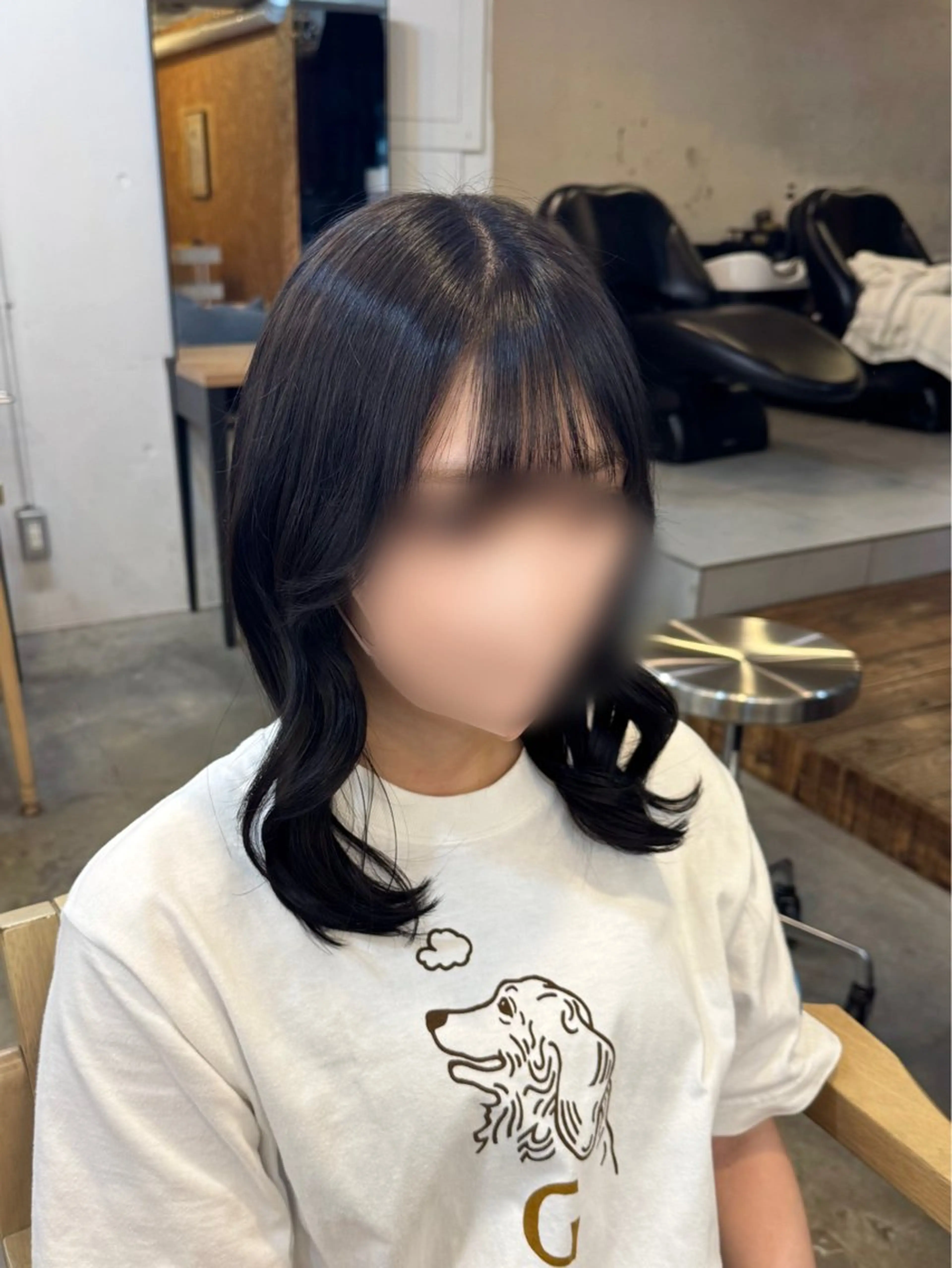 ミディアム カラー 黒髪 ブルーカラー ブルーブラック モデル募集中 🫧こうめ🫧のヘアスタイル