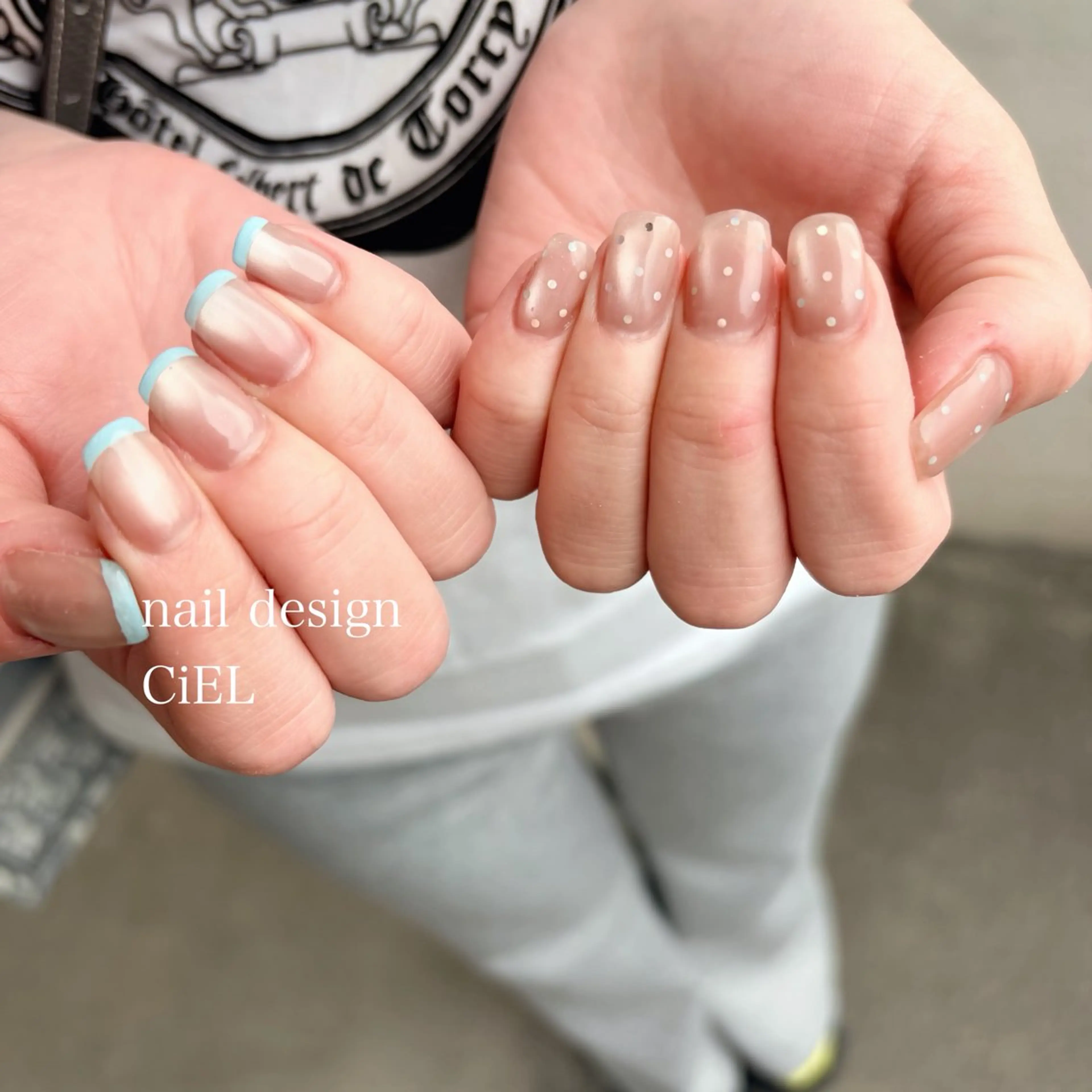 ネイル ドット フレンチネイル マグネットネイル ハンドネイル CiEL Maikoのネイルデザイン