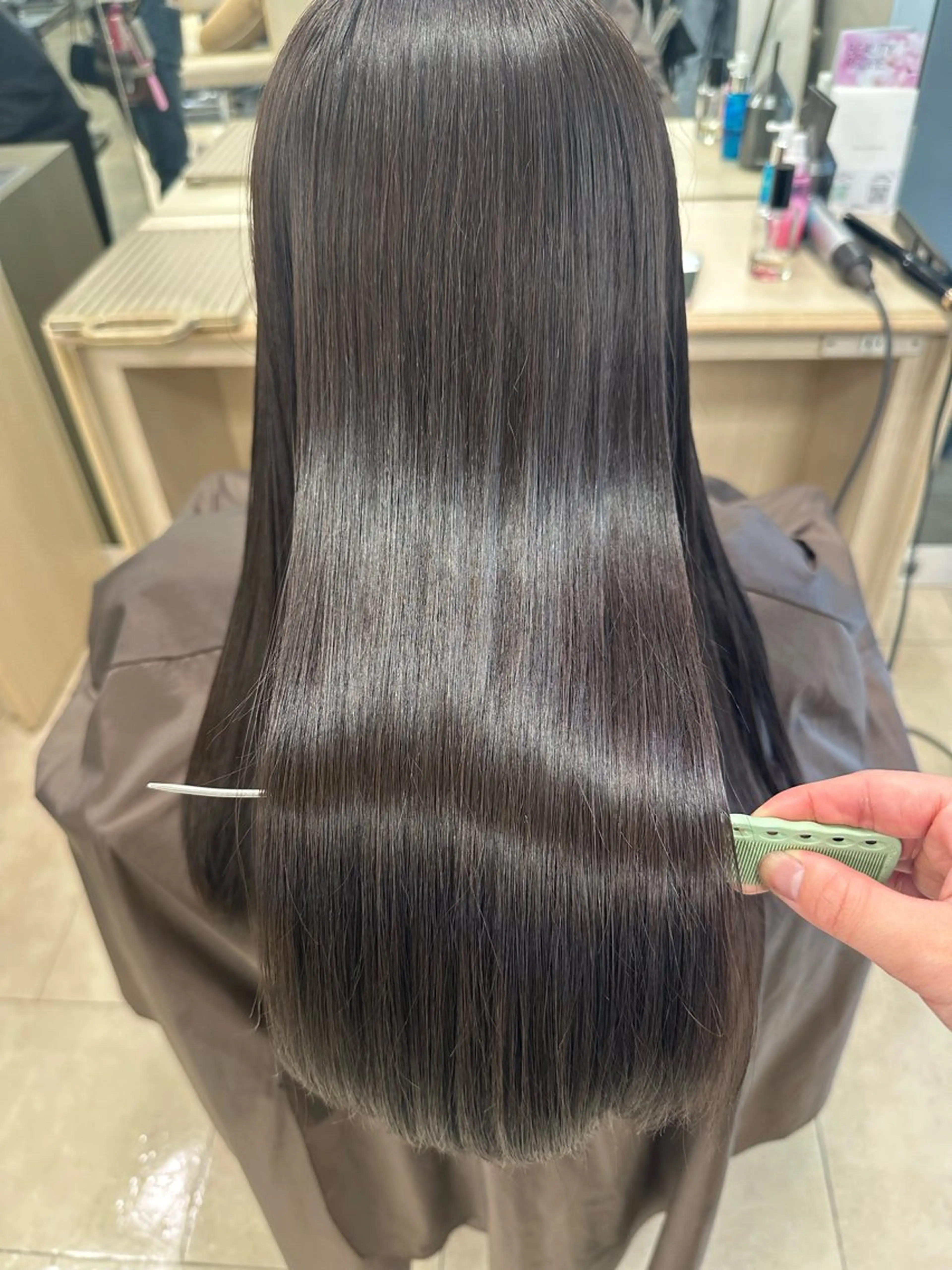 ロング カラー お悩み改善 黄金比みくのヘアスタイル