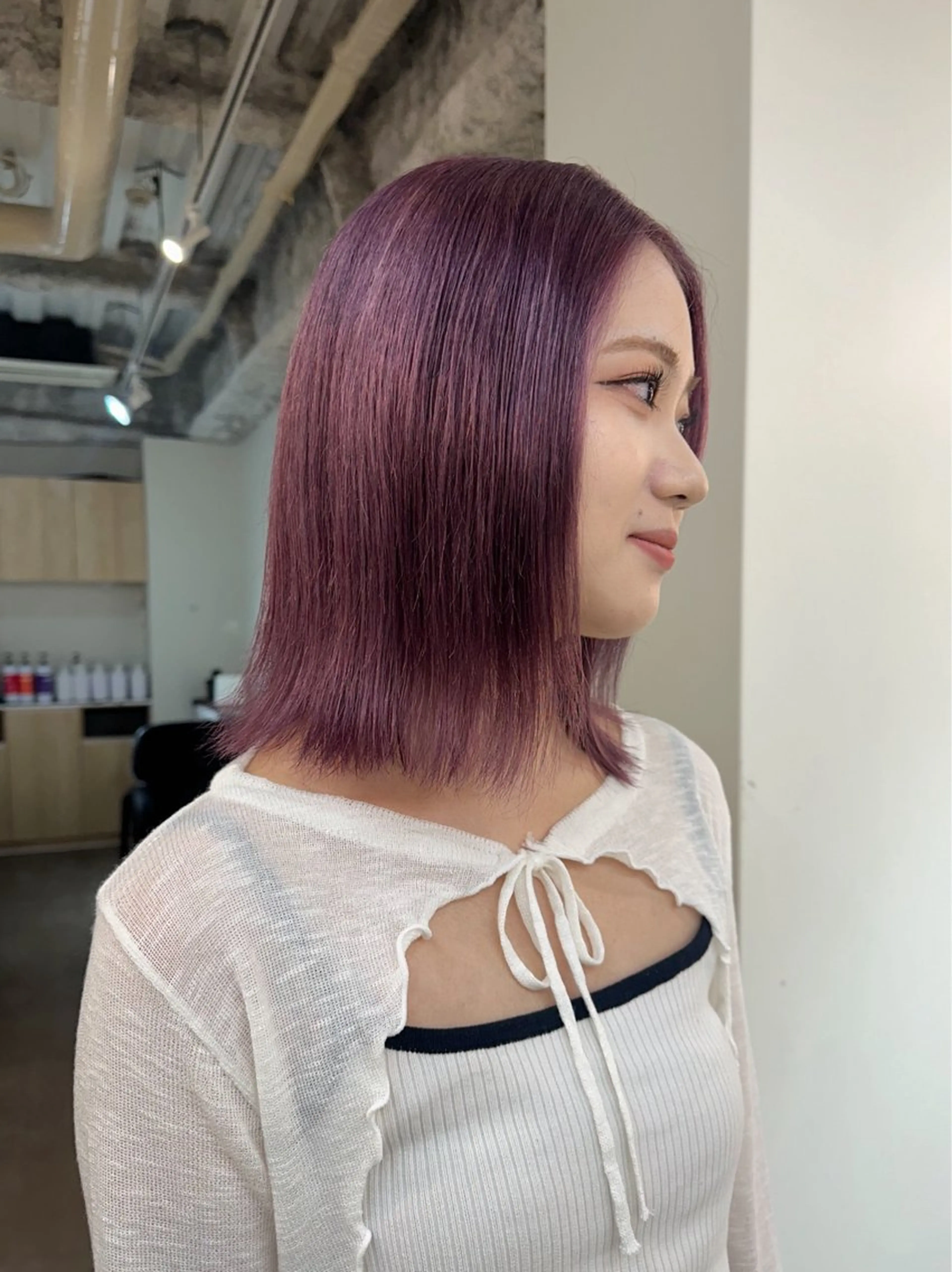 ミディアム カラー ヘアカラー レイヤー/顔周り /いいぬまみかのヘアスタイル