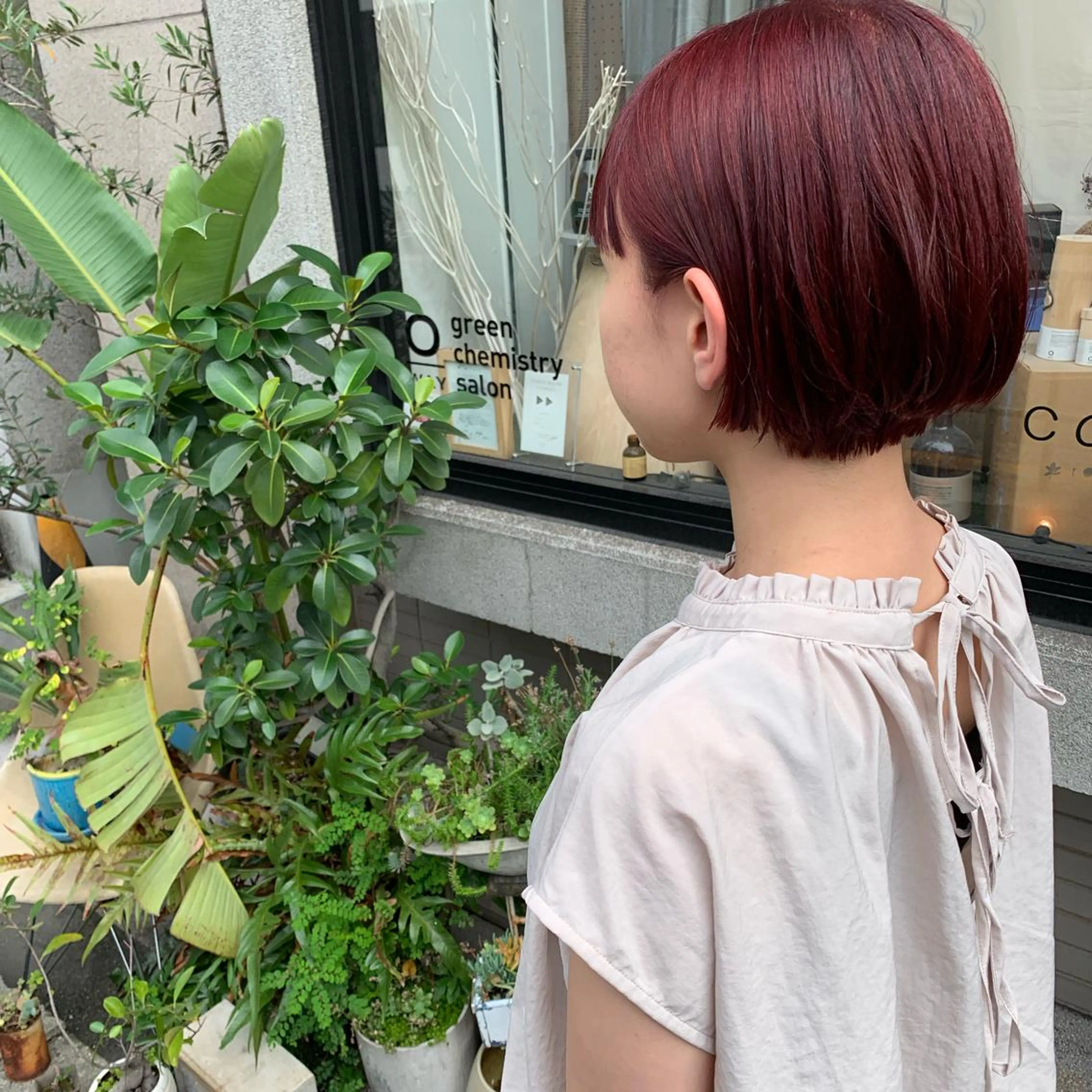 ショート カット ヘアカラー トリートメント 艶髪color💎髪 質改善ストレート大吉のヘアスタイル